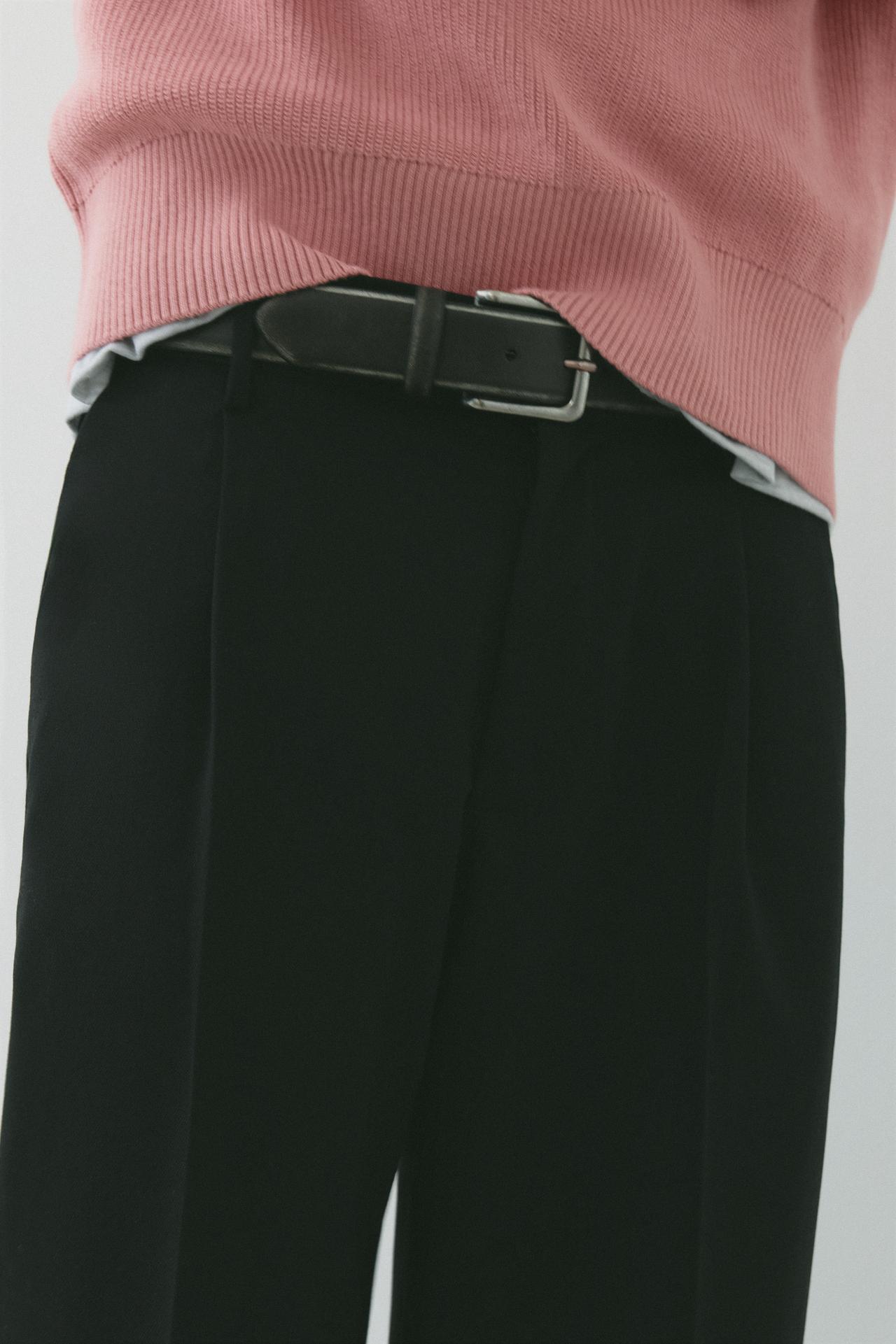 Wide-leg tailored trousers — Black