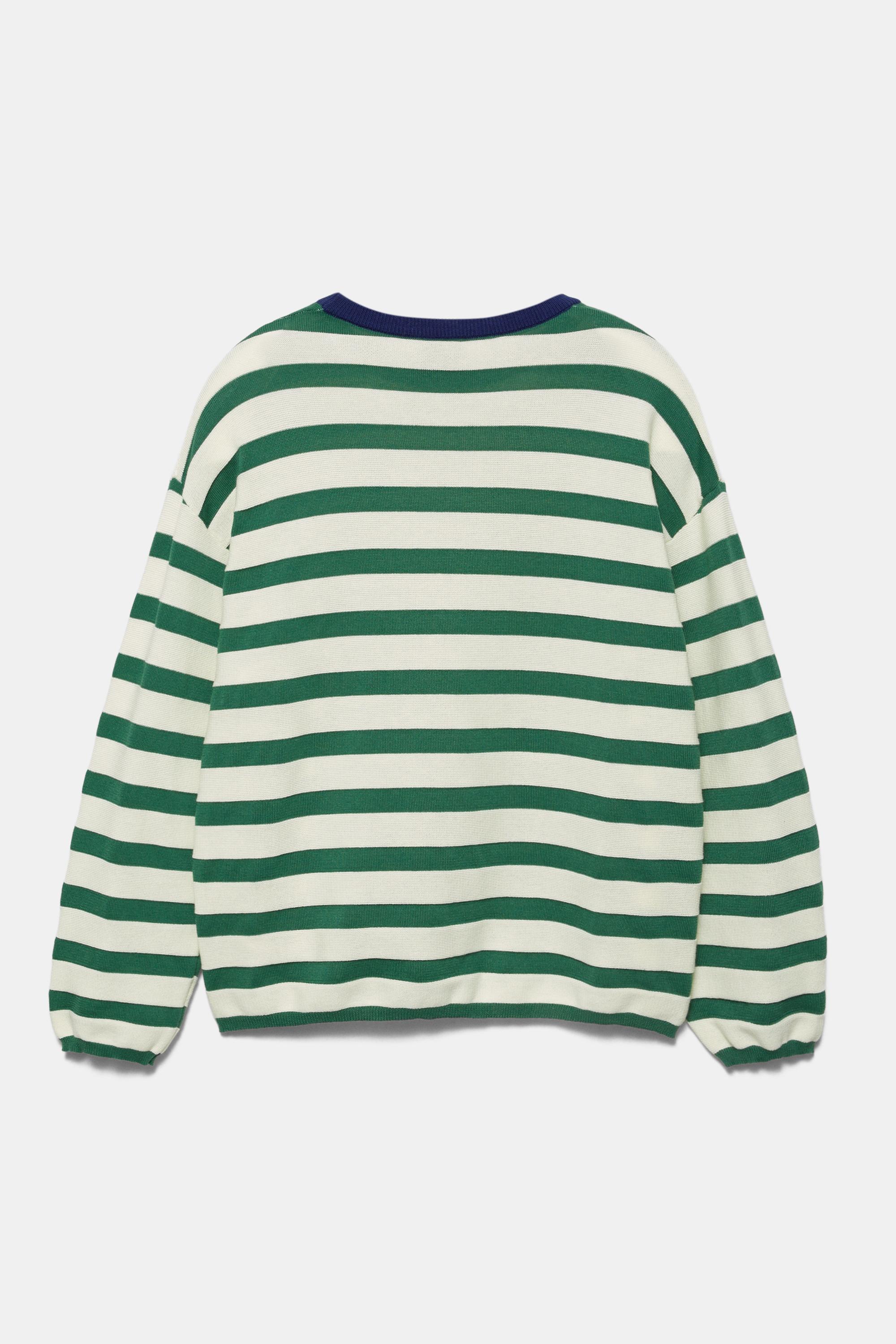 Çizgili örgü tişört - Görsel 3