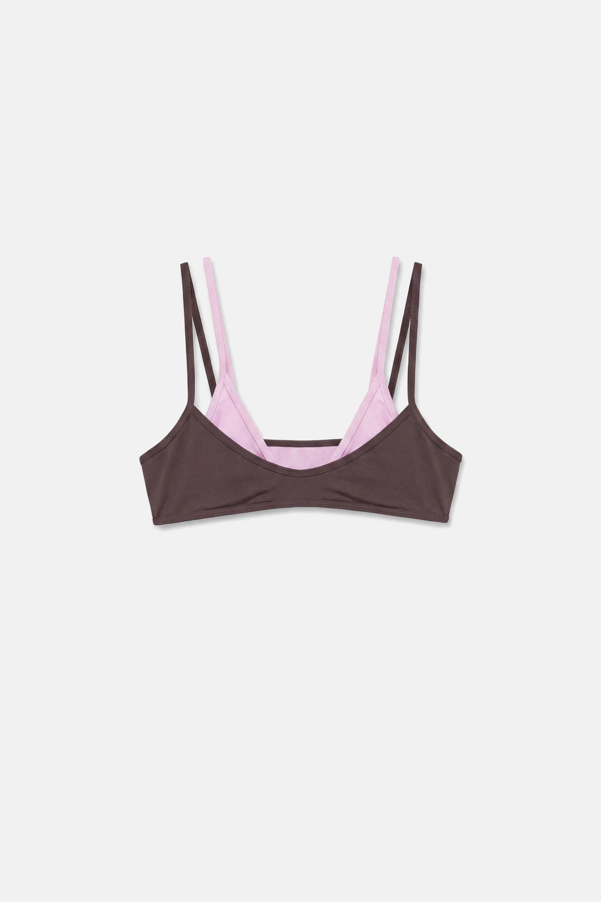 Double bikini top — Brown