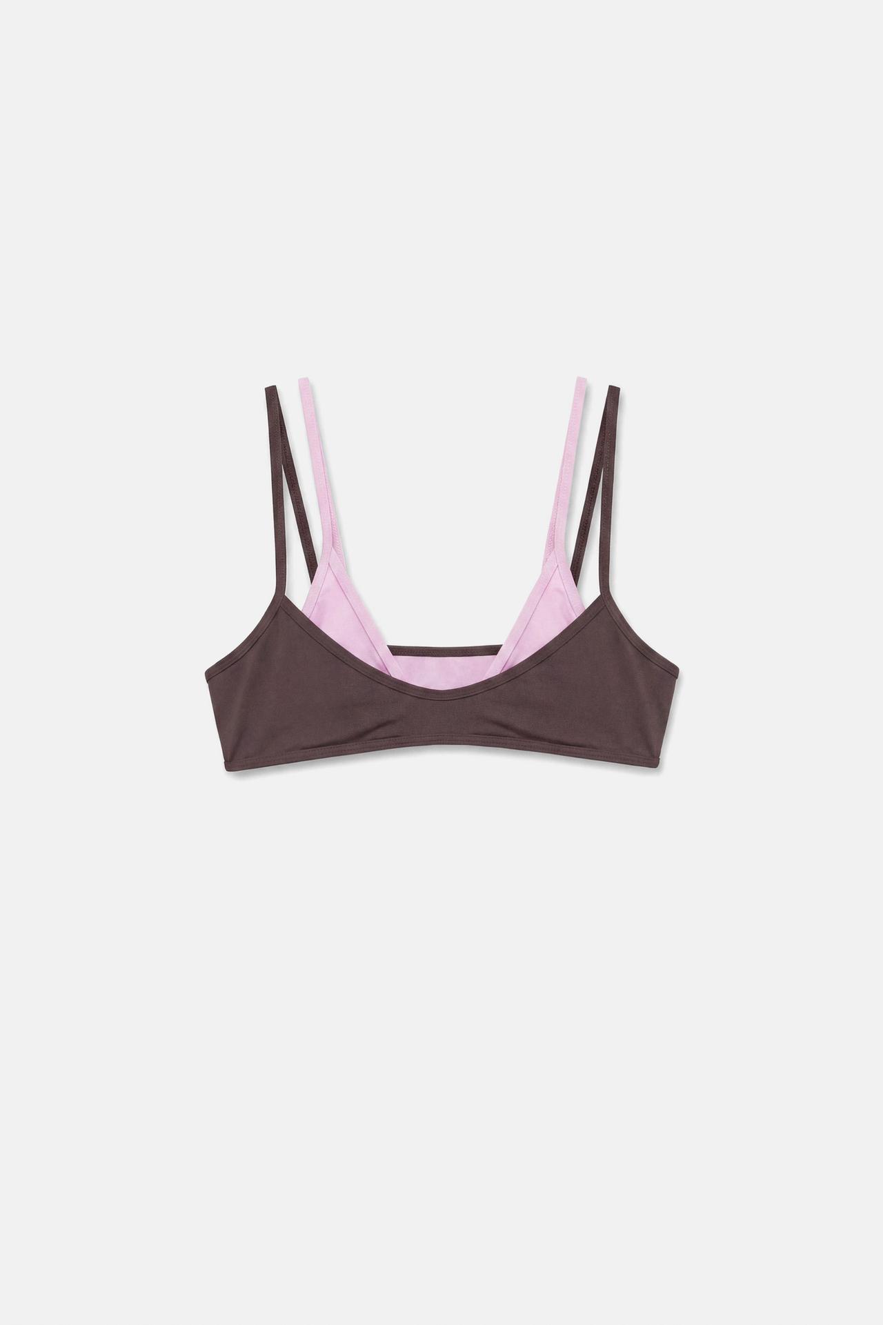 Double bikini top — Brown