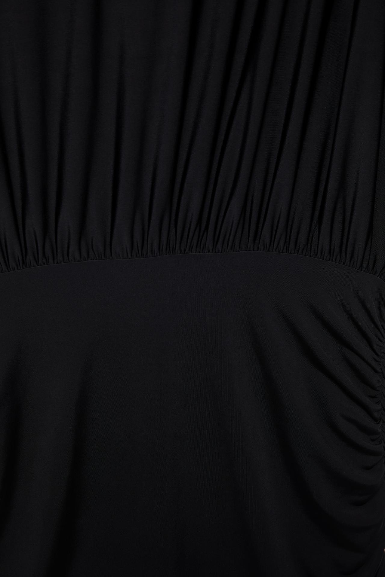 Short dress with draped back — Black