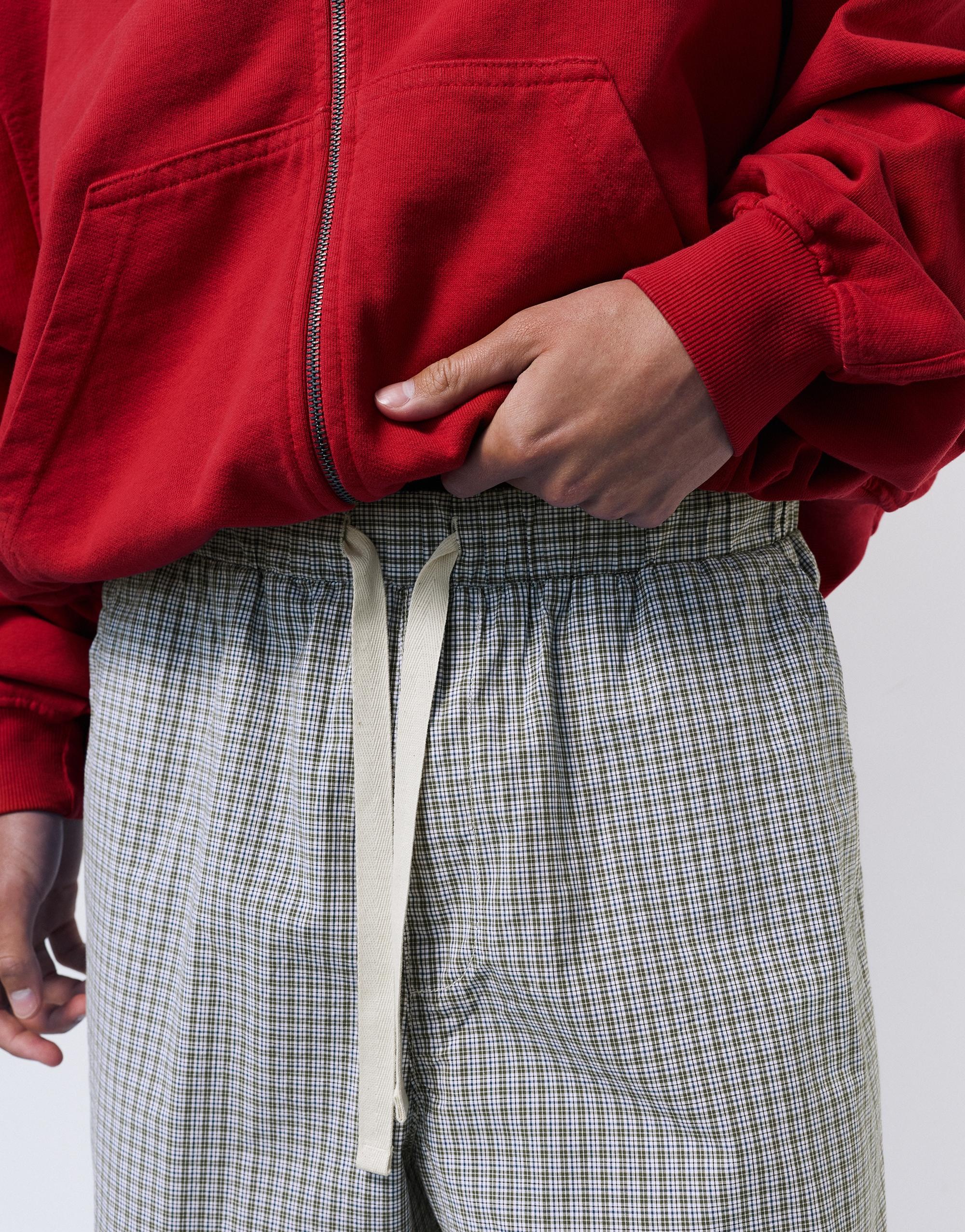Checked jogging trousers — Blue/White