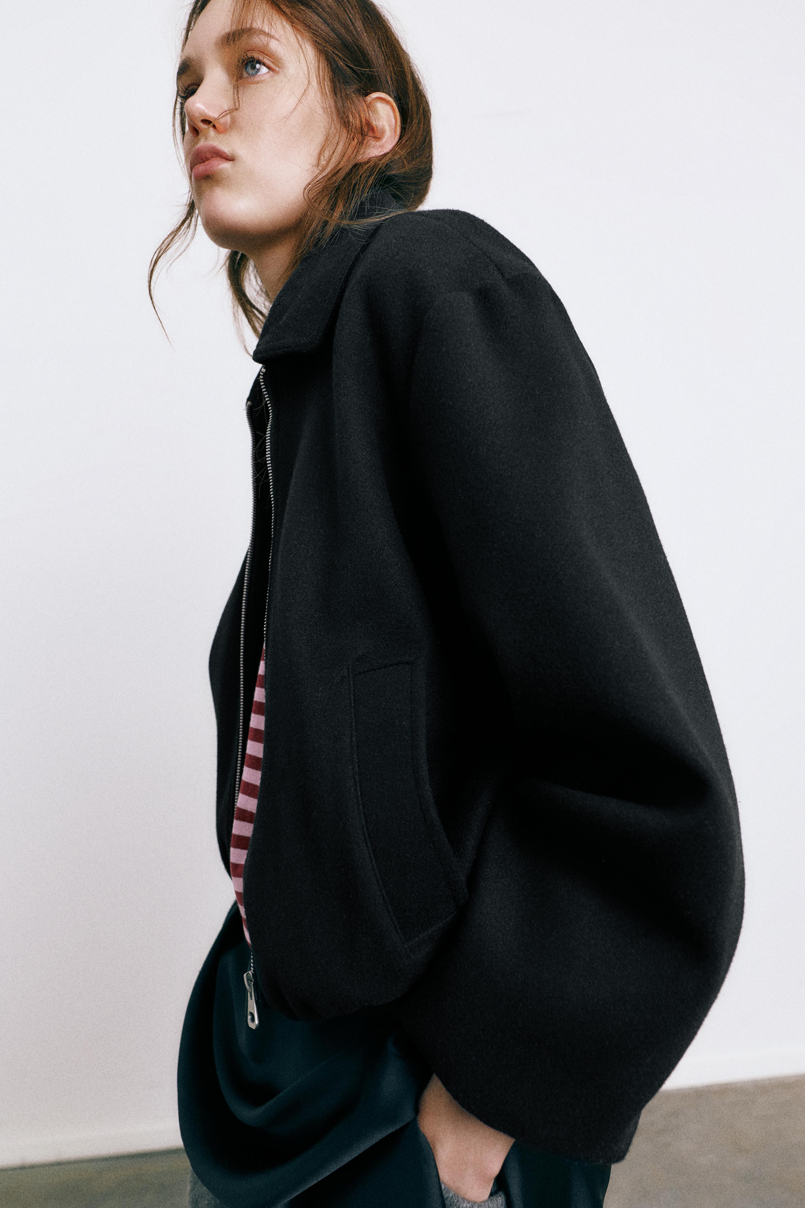 Yumuşak kumaş balon ceket - Görsel 17