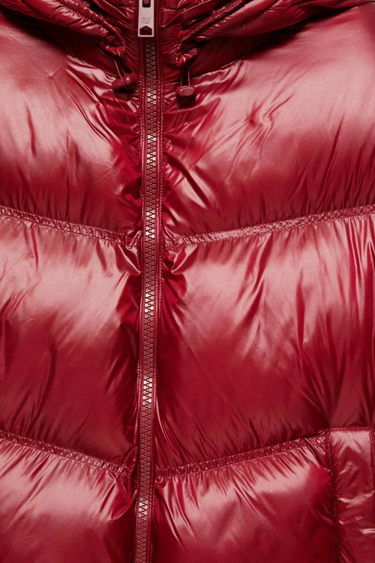 Puffer jacket with shiny finish — Burgundy