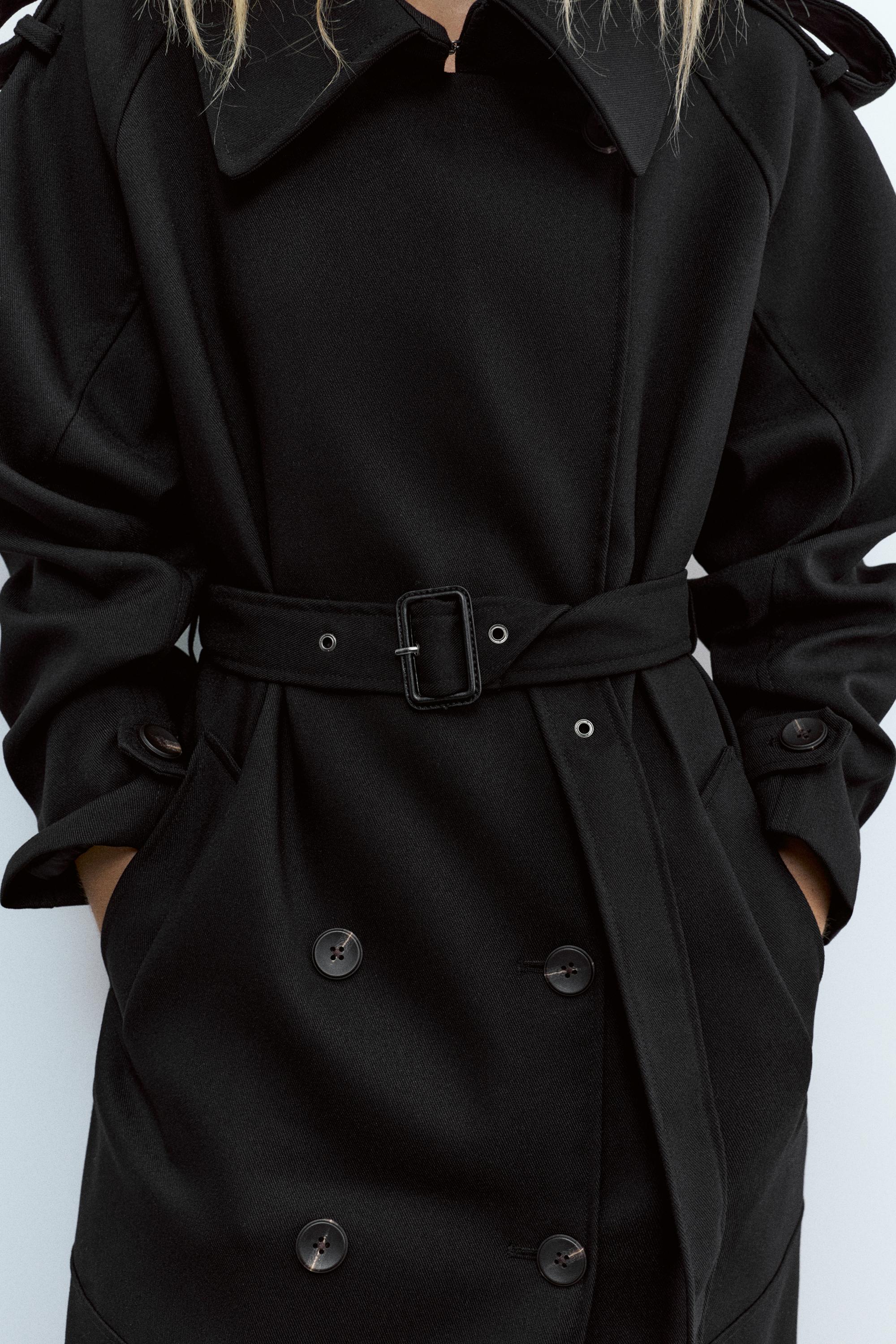 Long trench coat — Black