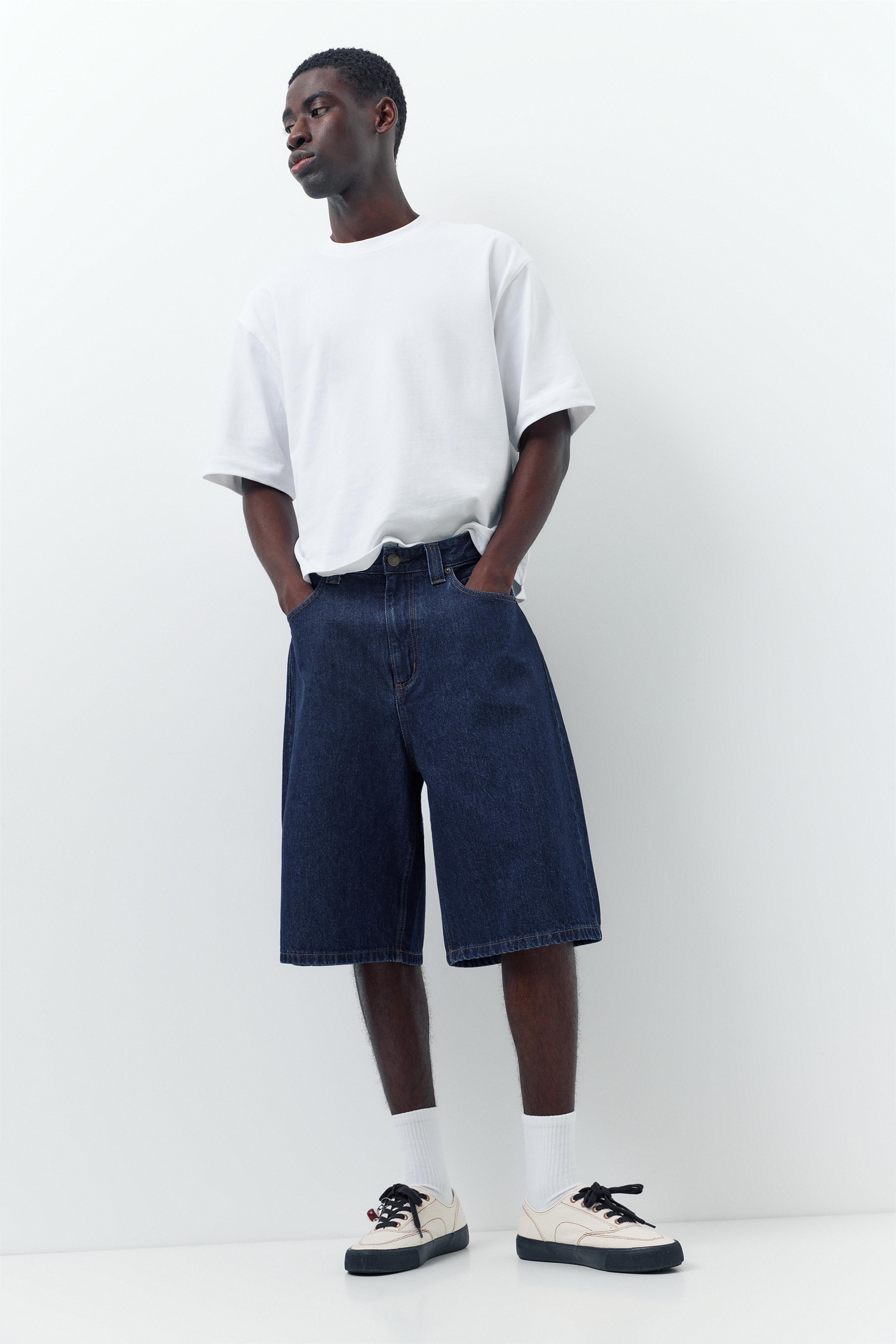 Skater denim Bermuda shorts — Navy