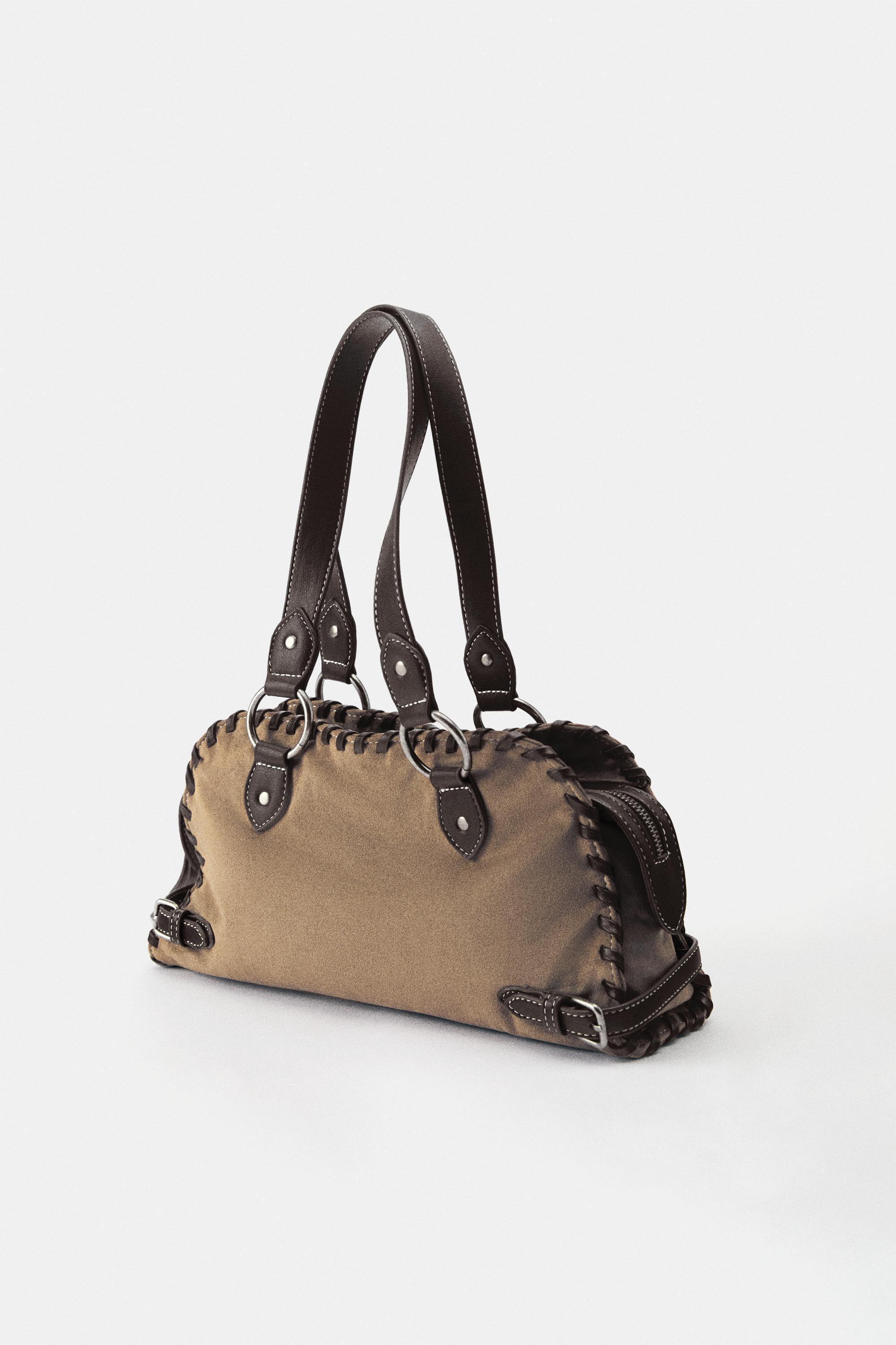 Contrast shoulder bag — Camel