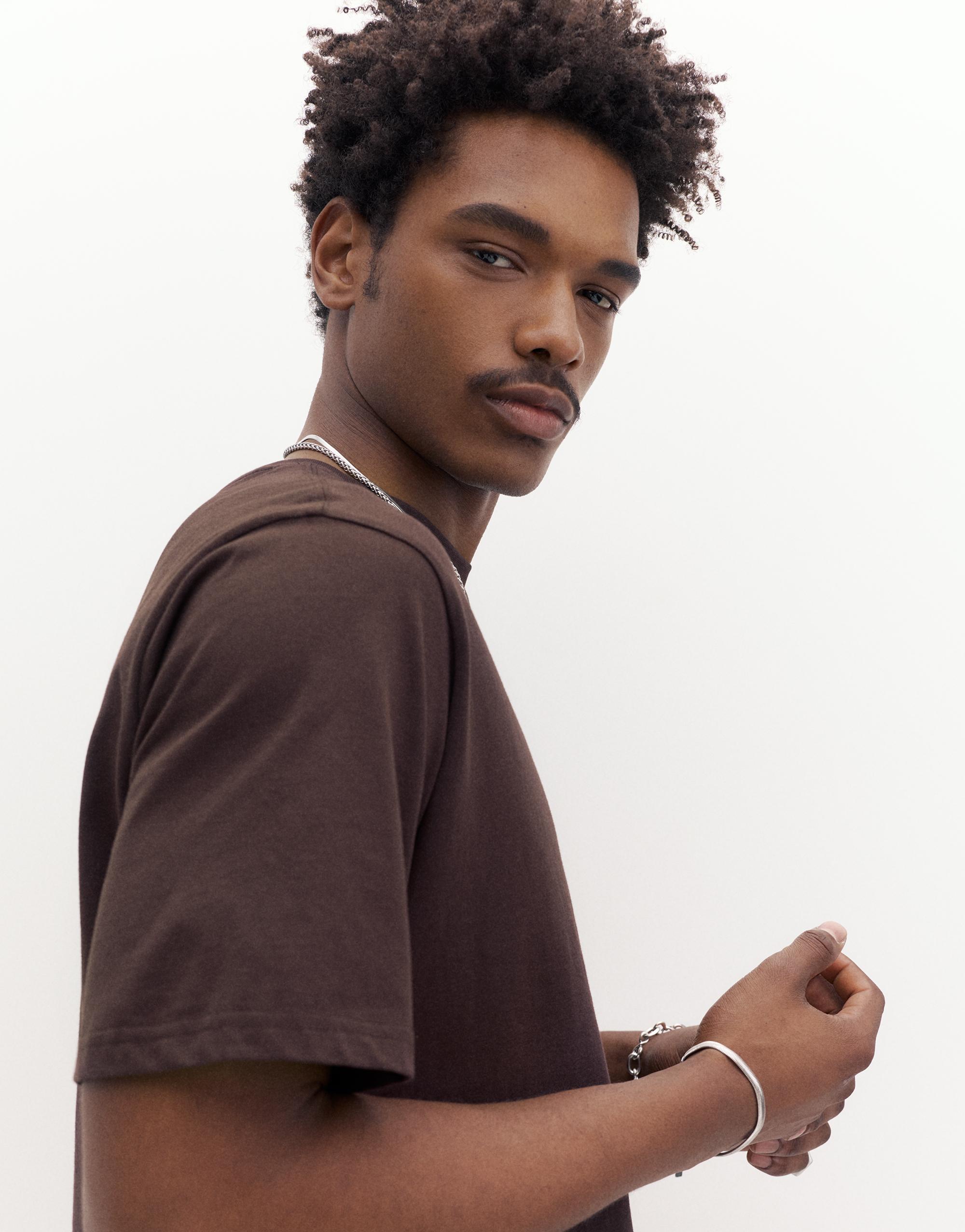 Basic kısa kollu pamuklu tişört - Görsel 123