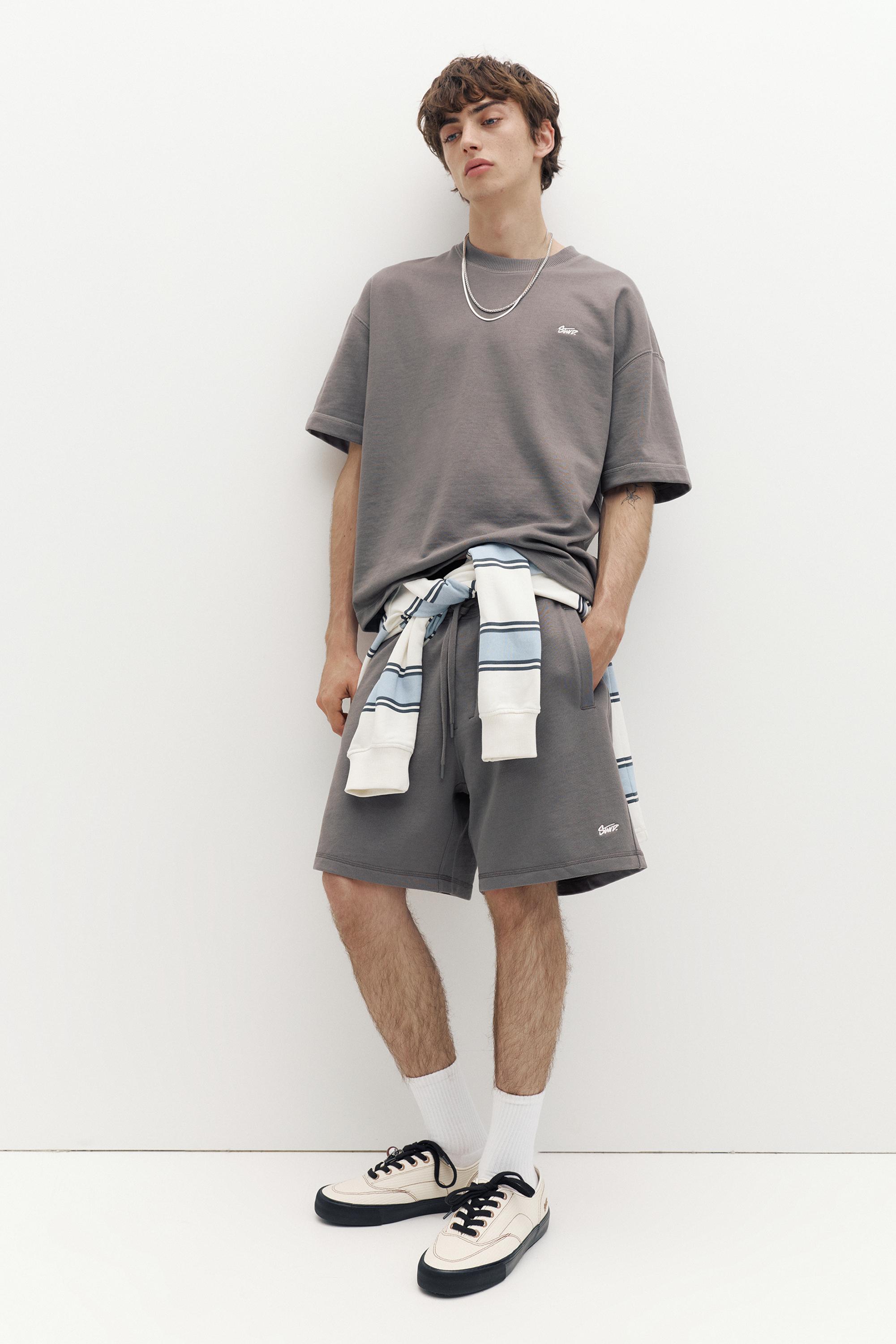 Logolu jogger bermuda şort - Görsel 158