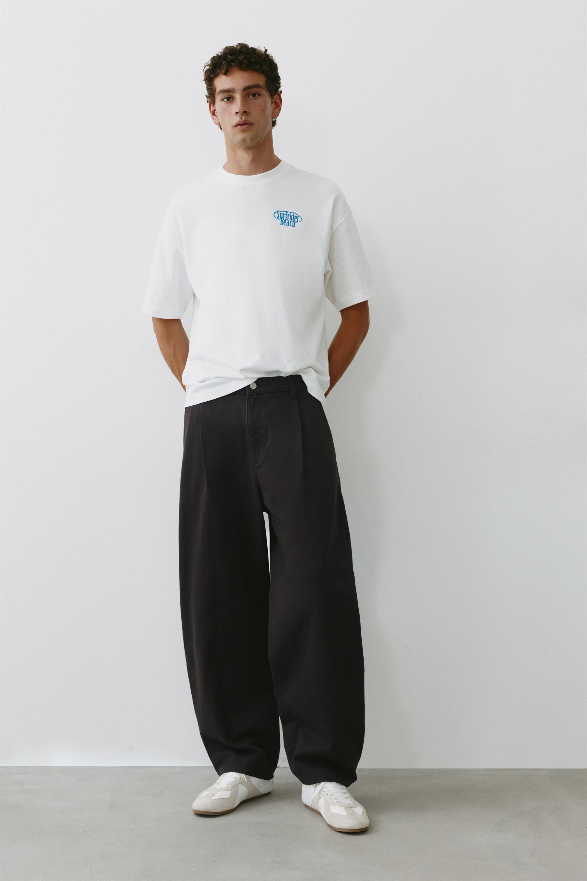 Baggy darted chinos — Black