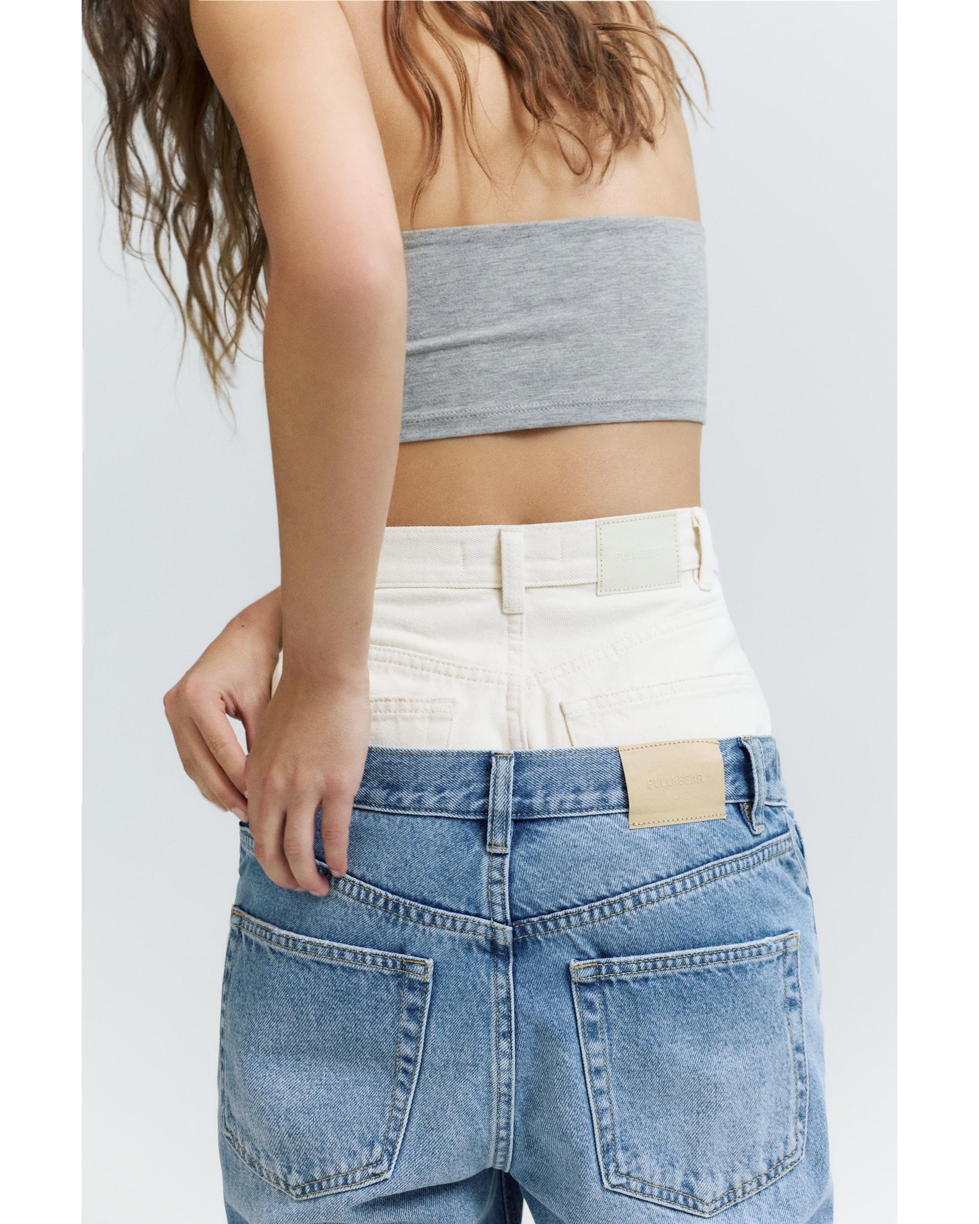 High-waist mom jeans — Pale ecru