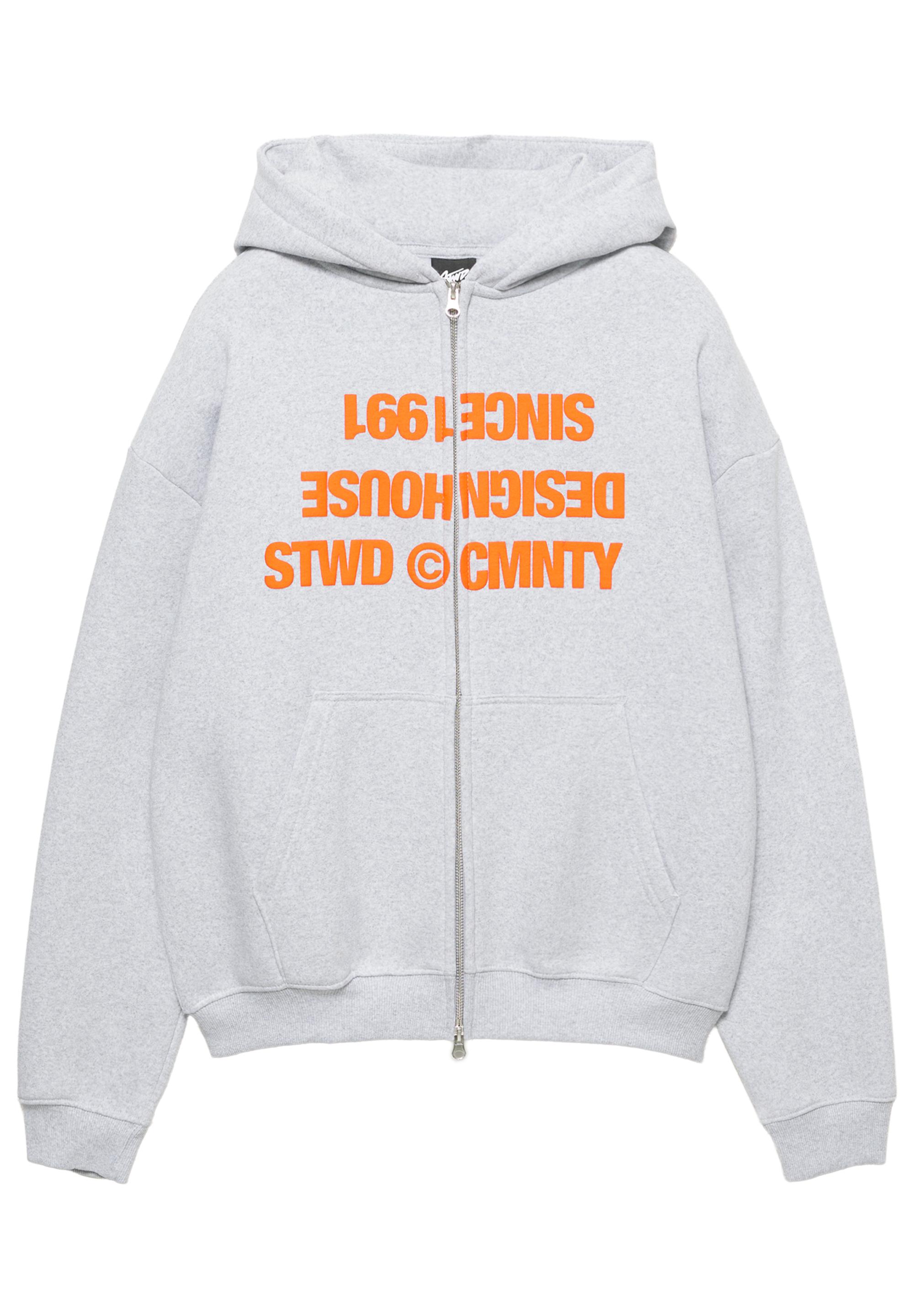 Kapüşonlu fermuarlı yazılı sweatshirt - Görsel 4