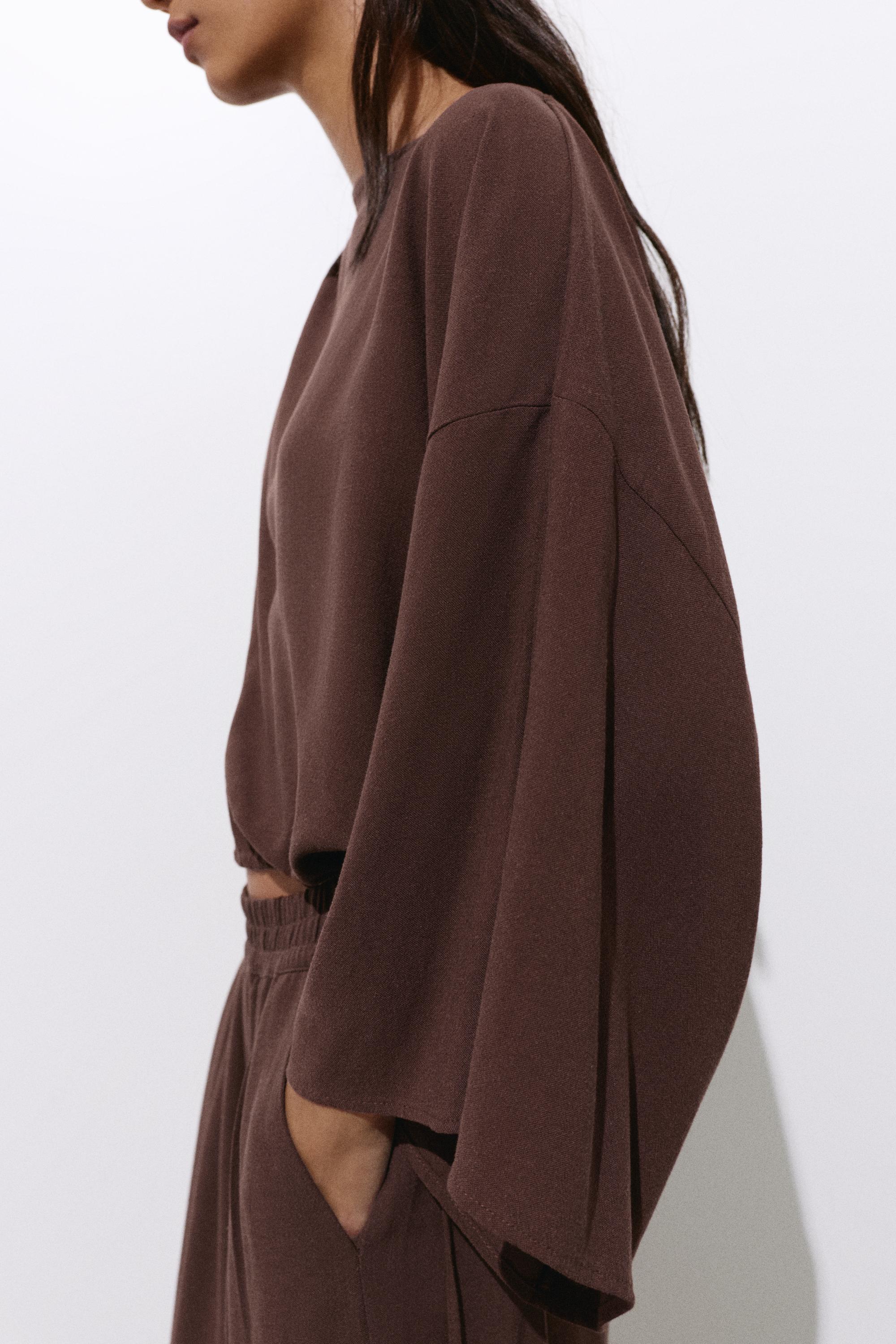 Cape blouse — Brown