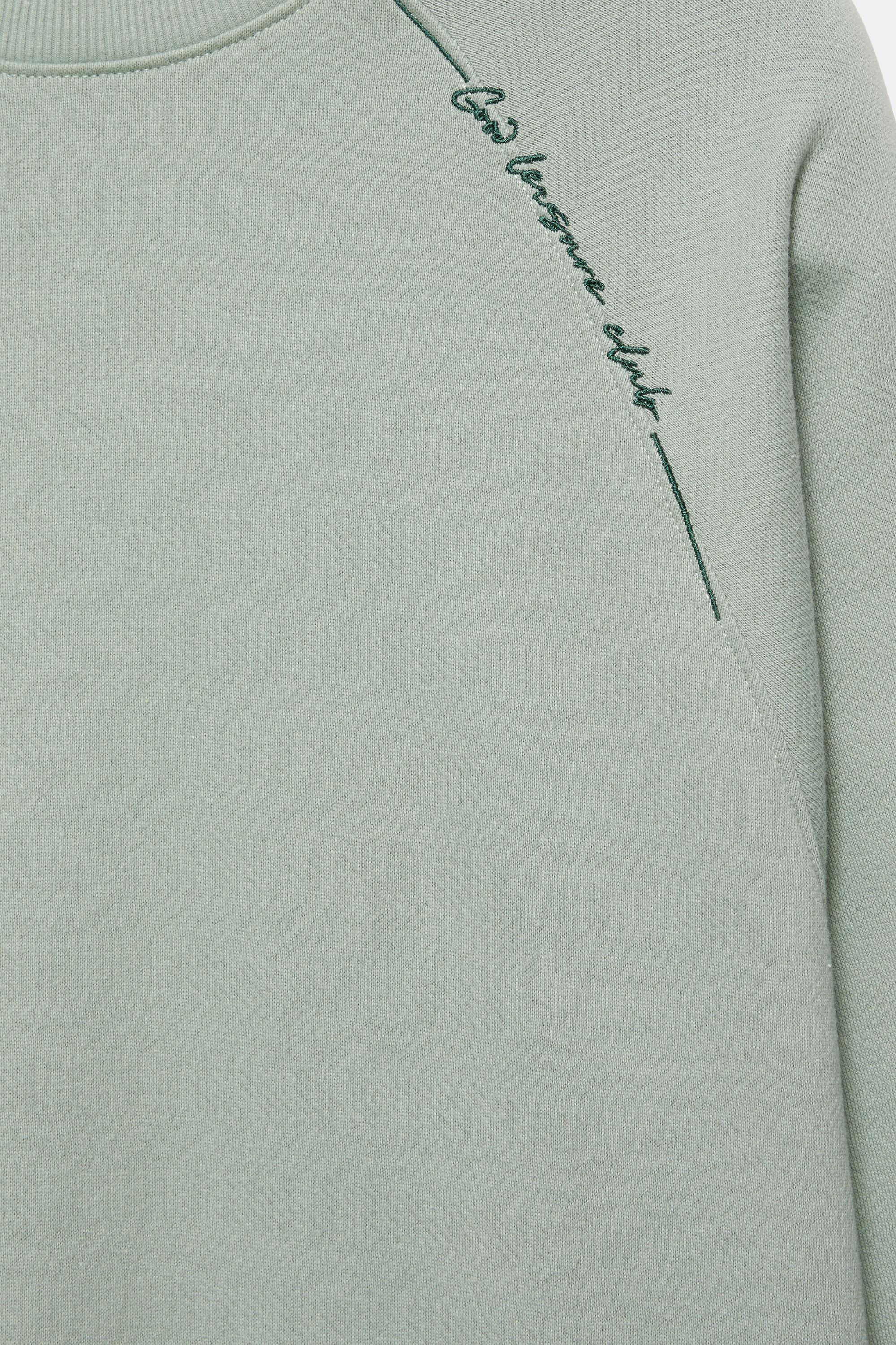 Washed effect raglan sweatshirt — Pale mint green