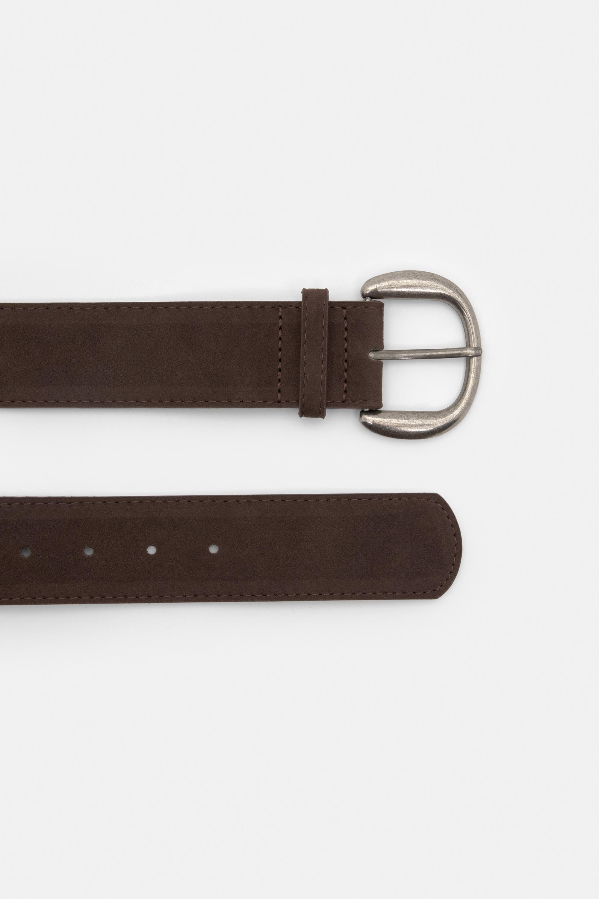 Faux suede belt — Brown