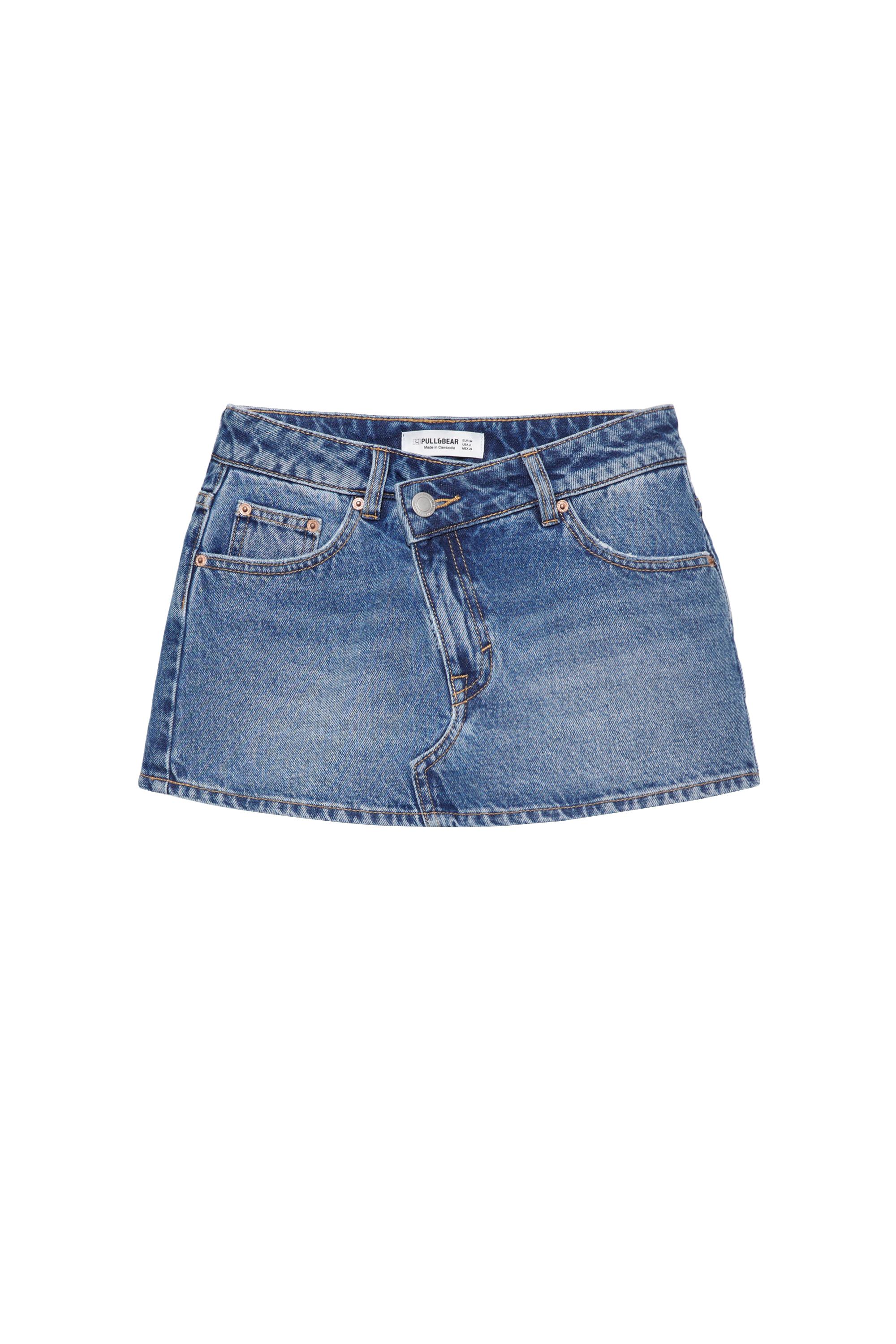 Çapraz belli kot şort etek