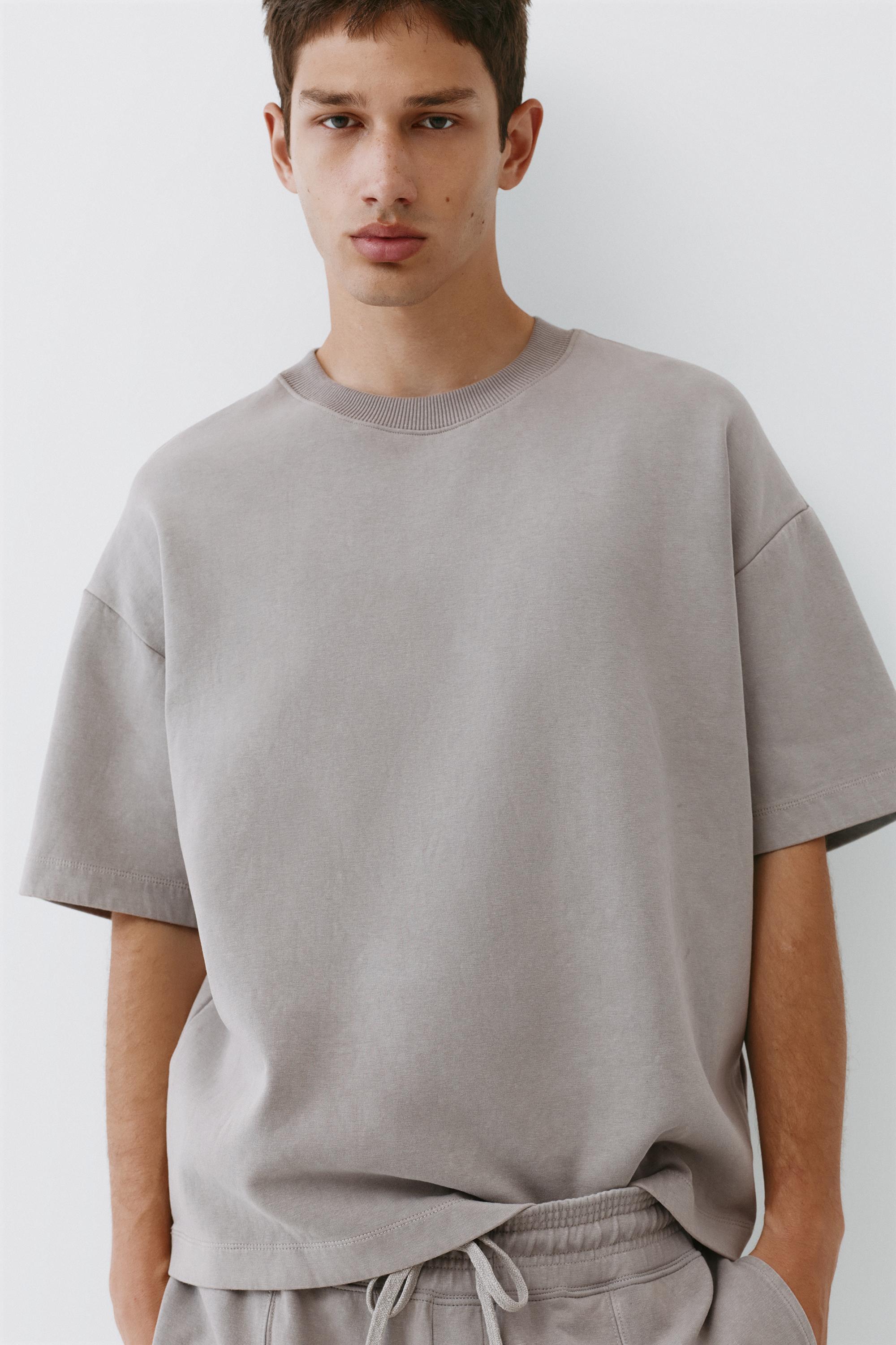Interlock short sleeve sweatshirt — Grey marl
