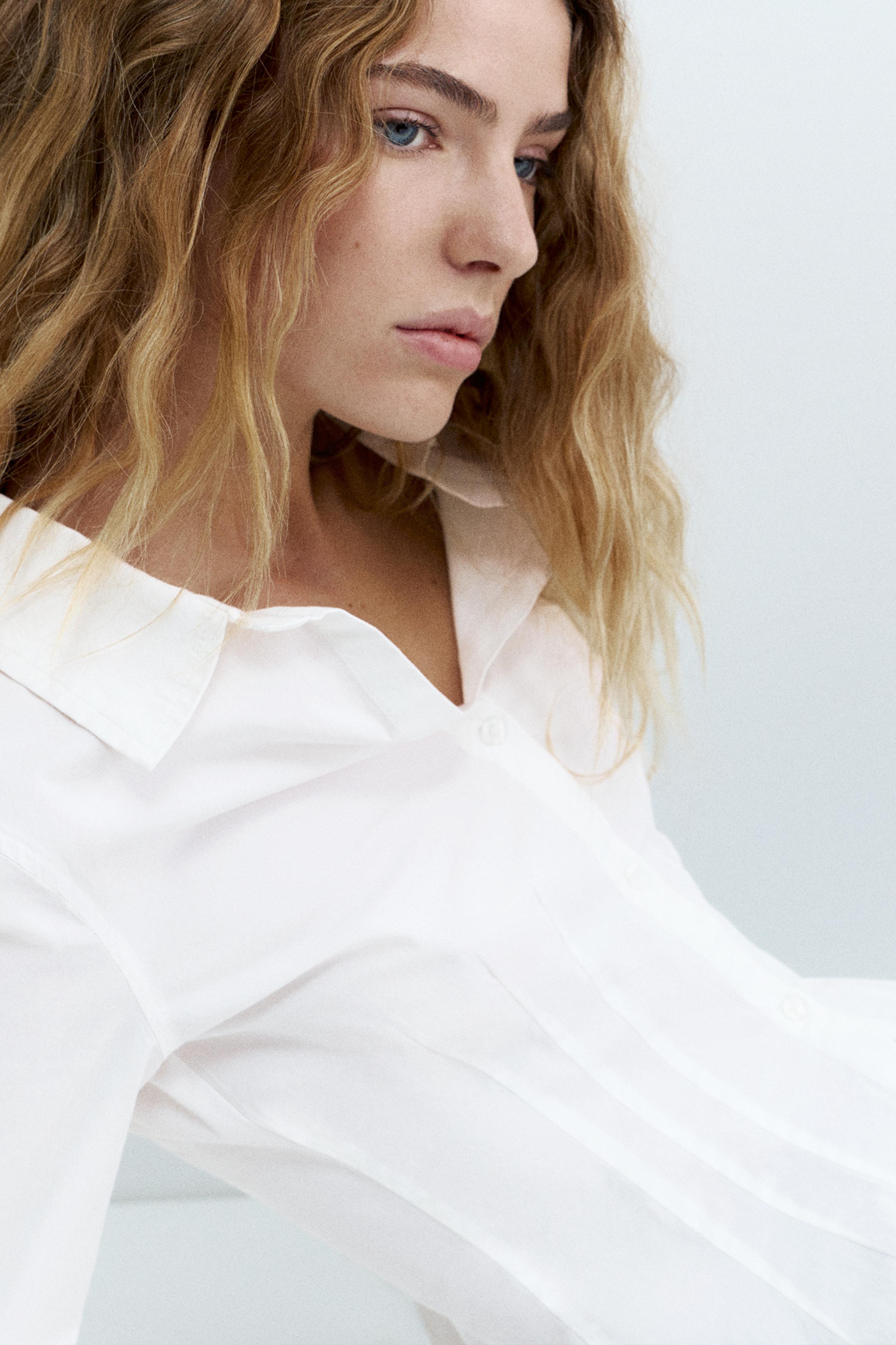 Poplin yırtmaçlı dar kesim gömlek - Görsel 68