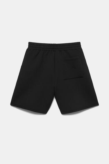 Neoprene-effect jogger Bermuda shorts — Black 3