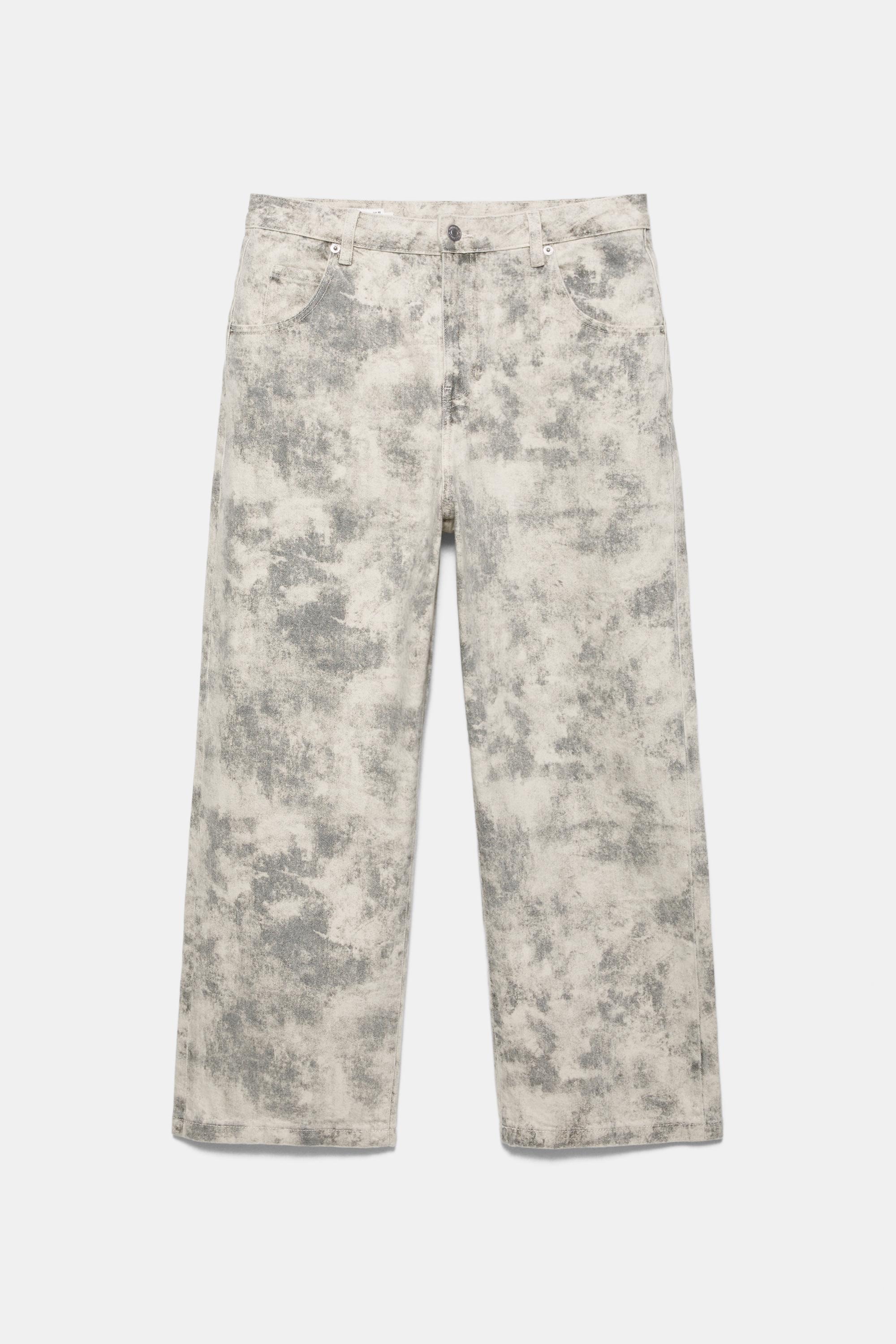 Desenli geniş paça pantolon