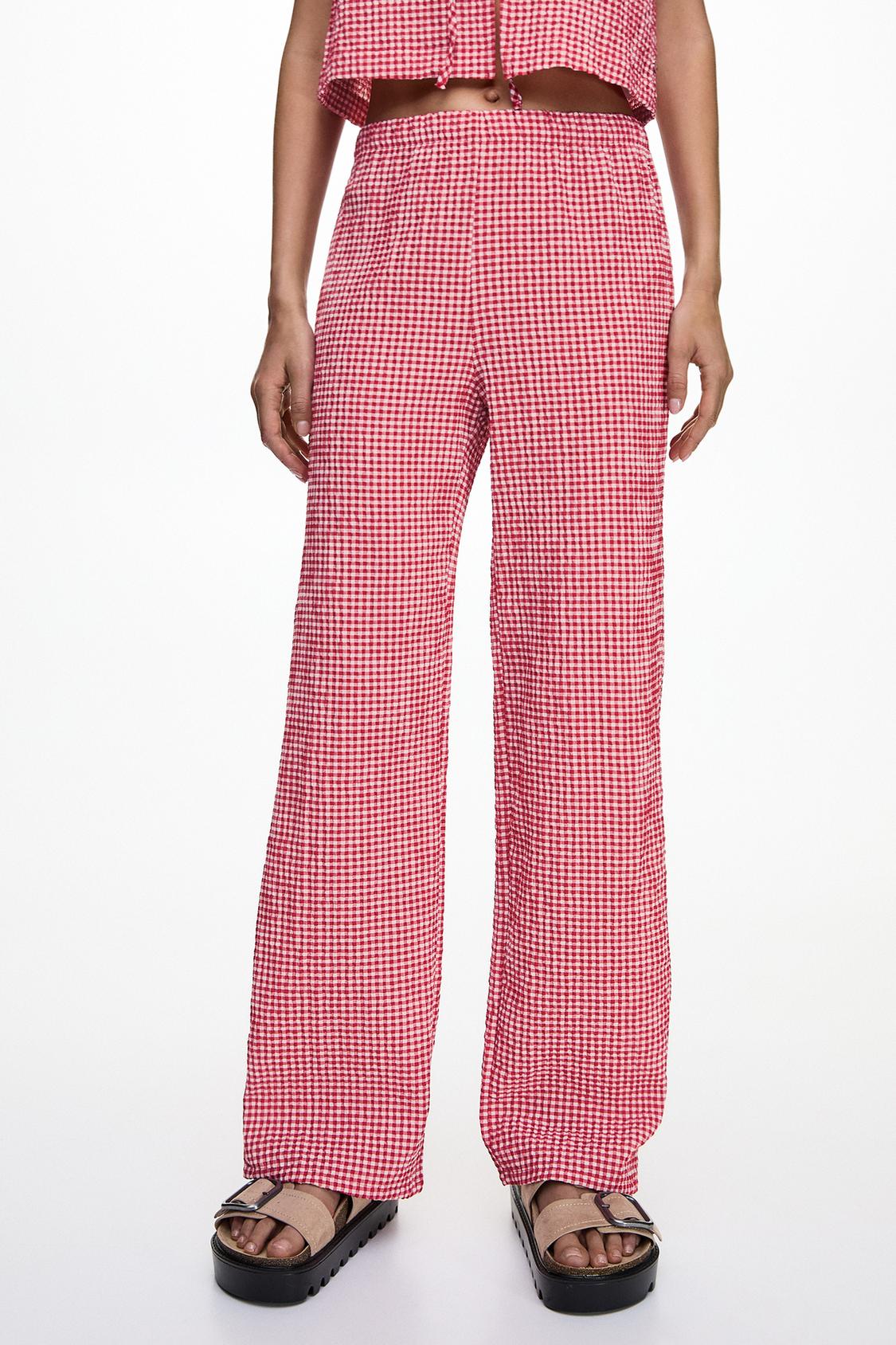 Fließende Hose mit Vichykaros - PULL&BEAR