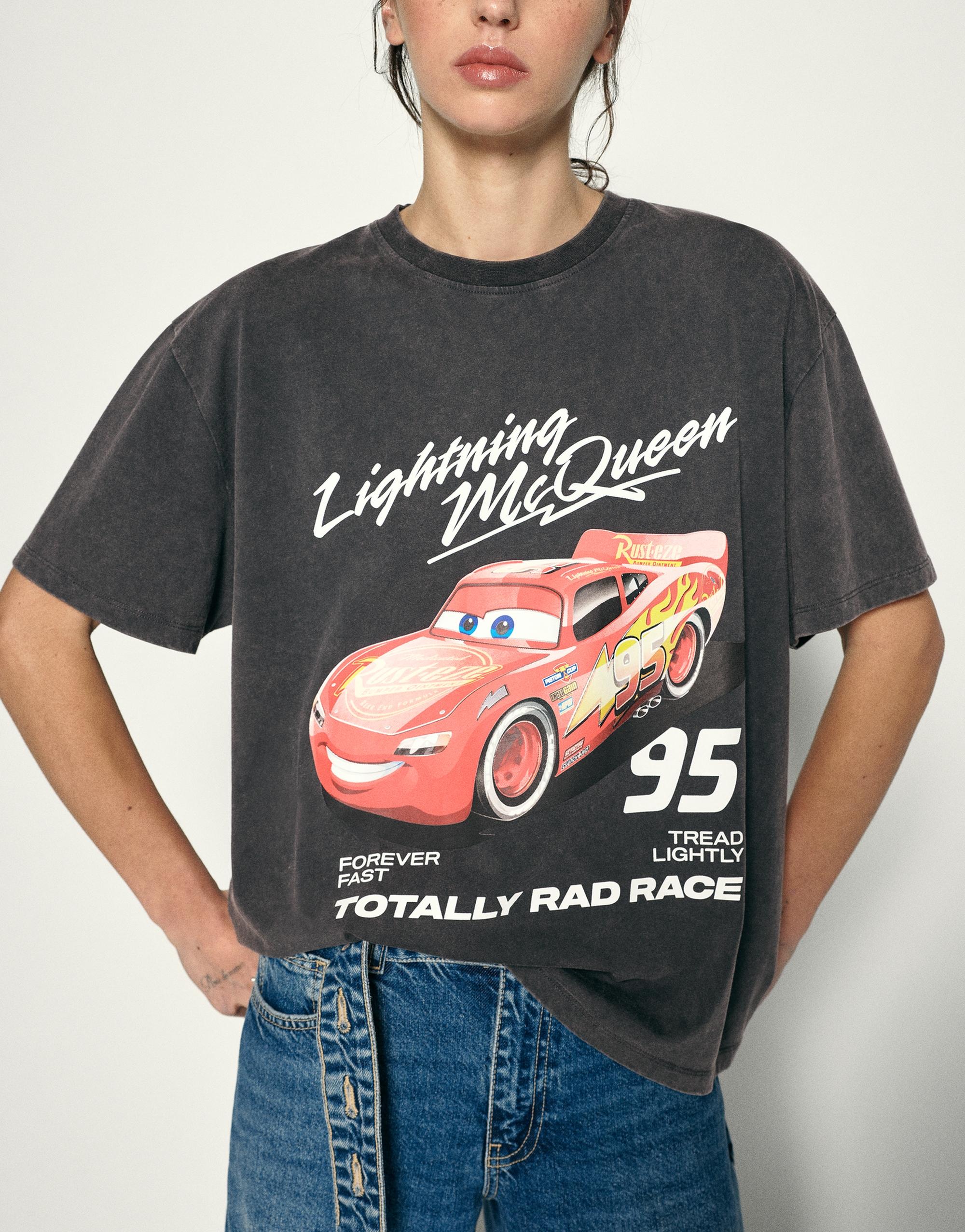 Lightning McQueen oversize T-shirt — Faded black
