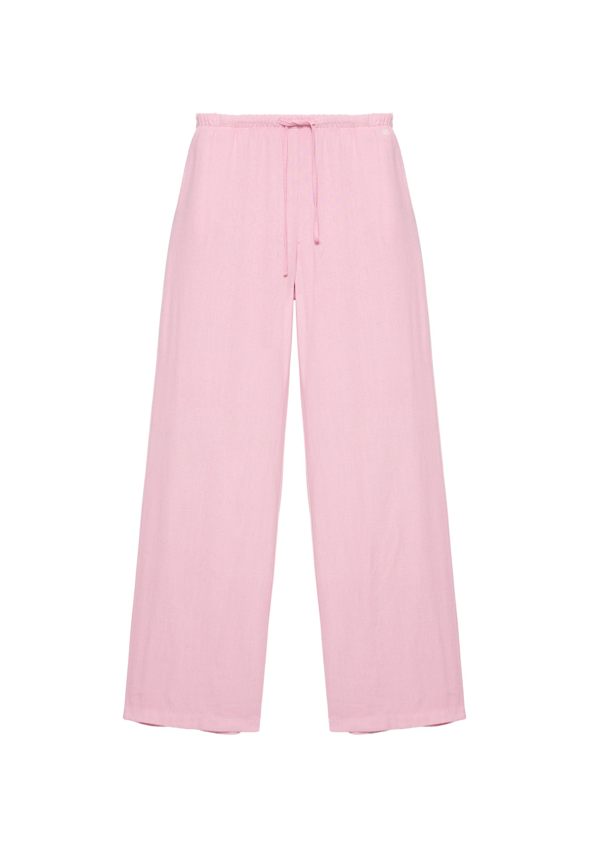 Linen blend joggers — Pink
