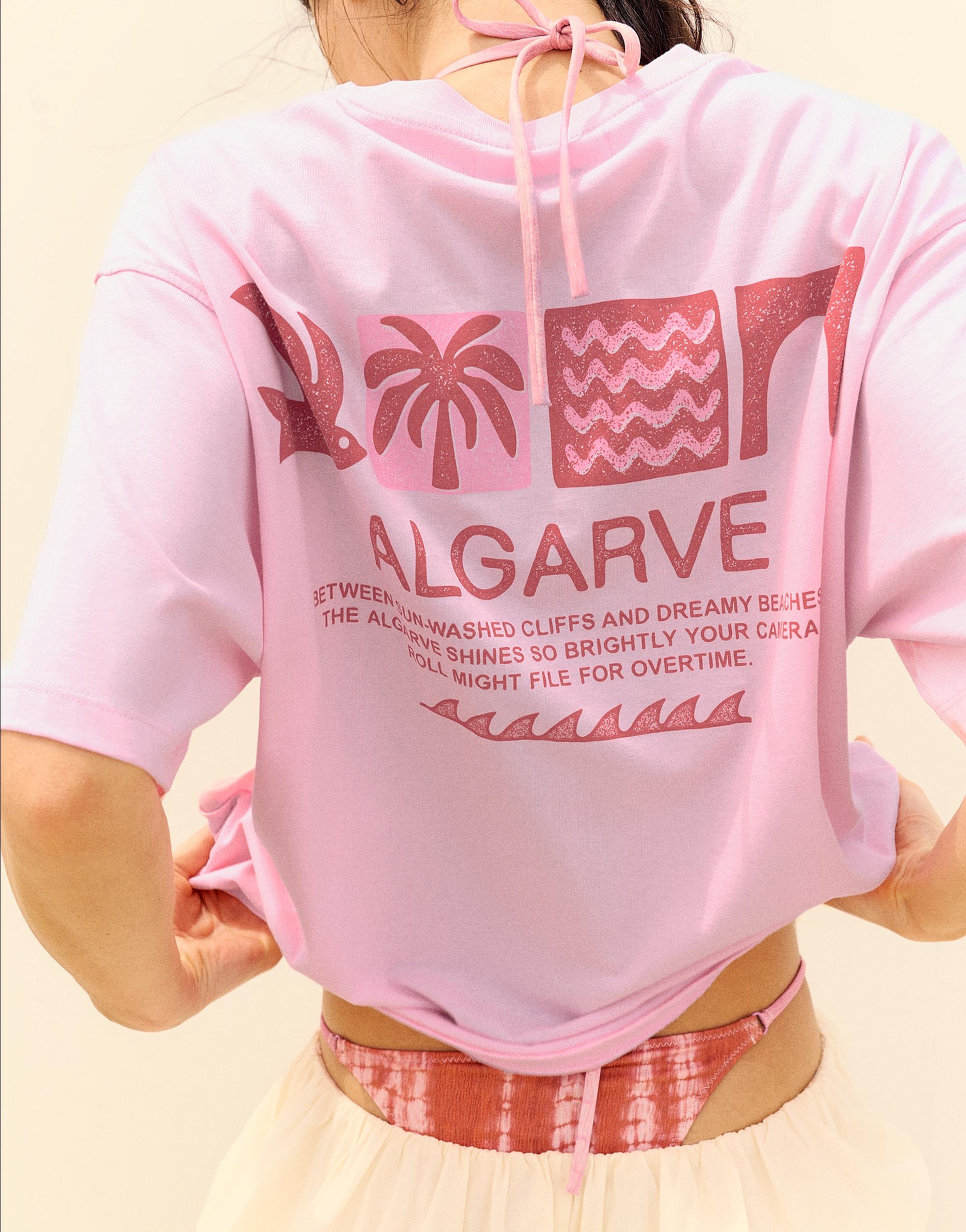 Algarve oversize graphic T-shirt — Pink