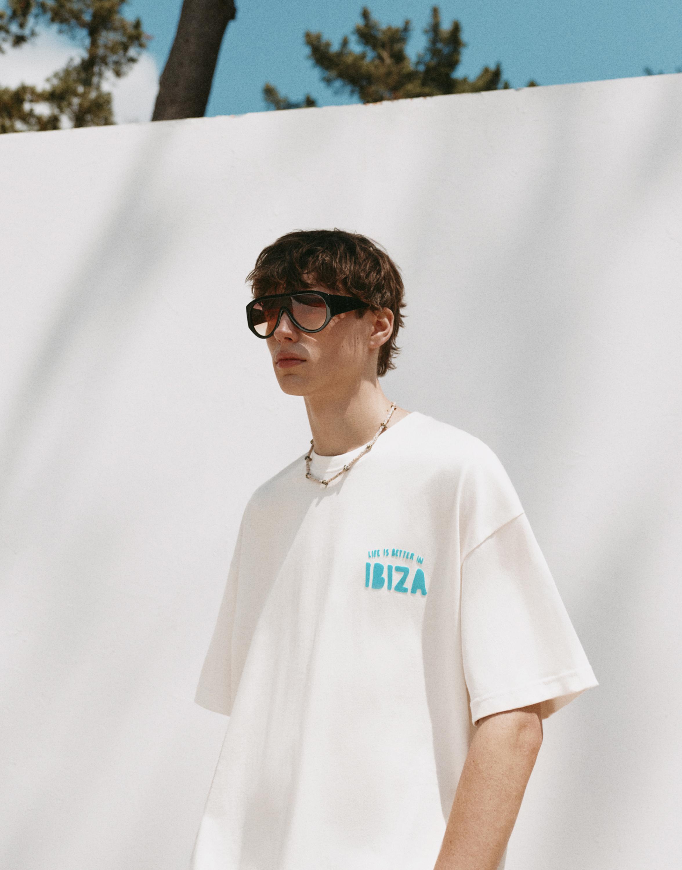 Ibiza graphic boxy-fit T-shirt — White