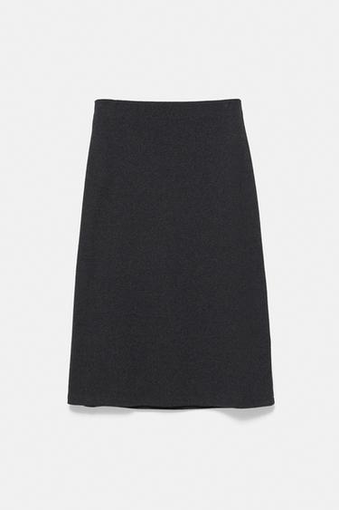 Soft-touch straight midi skirt — Anthracite grey 6