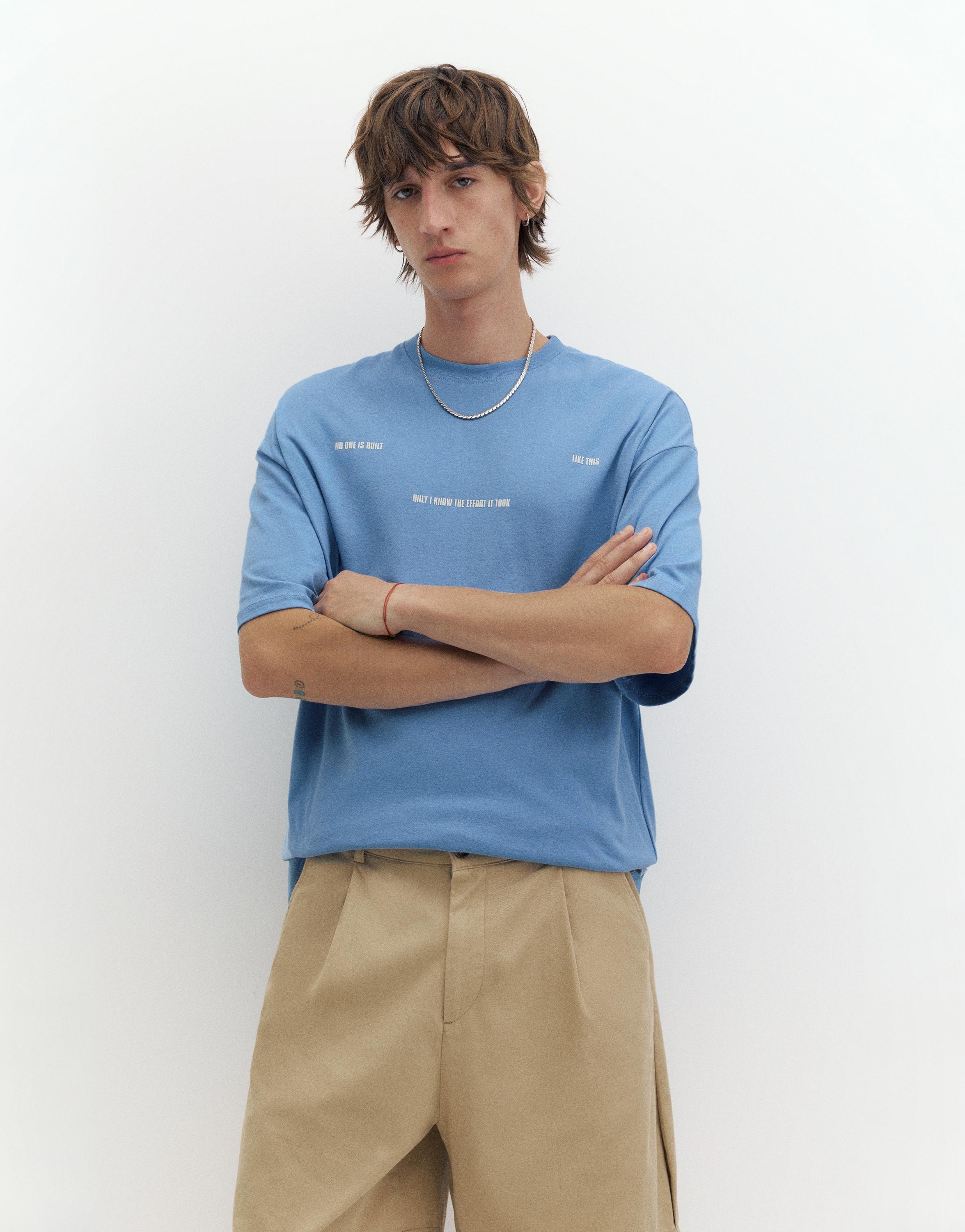 STWD boxy text T-shirt — Sky blue