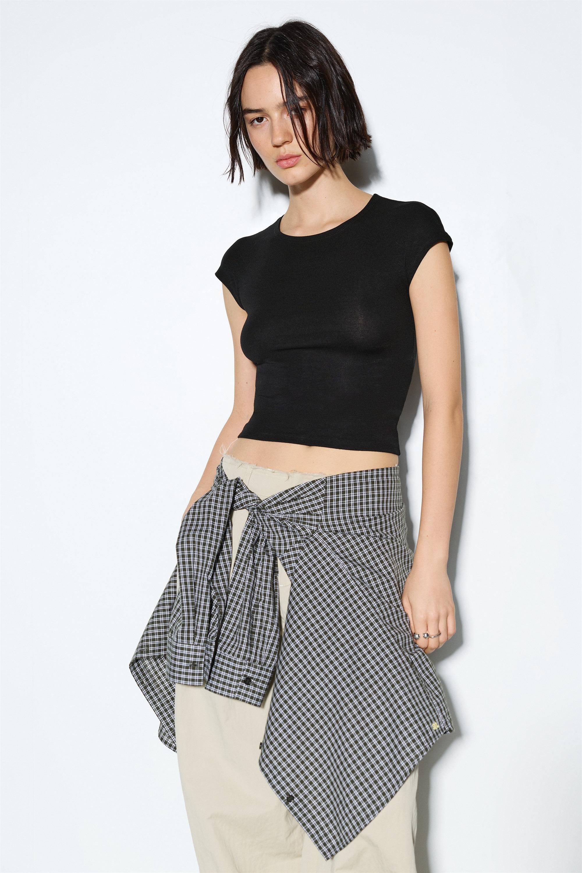 Dar Kesim Kısa Kollu Tişört - Görsel 55