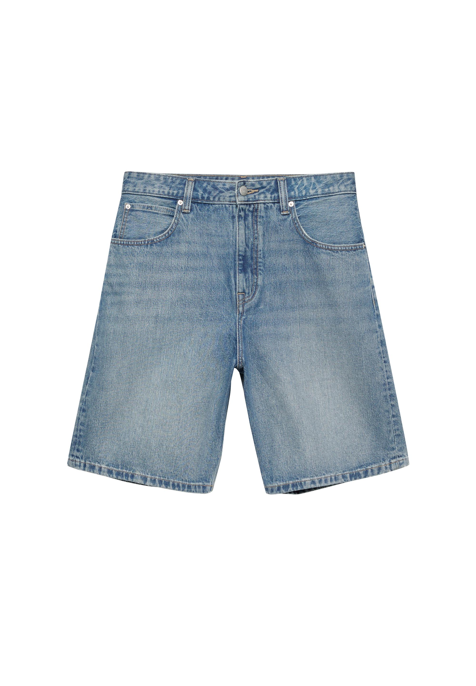 Baggy relaxed fit denim Bermuda shorts — Greenish blue