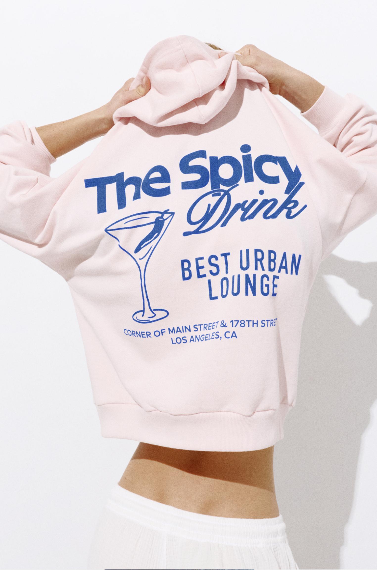 Graphic cup hoodie — Pale pink