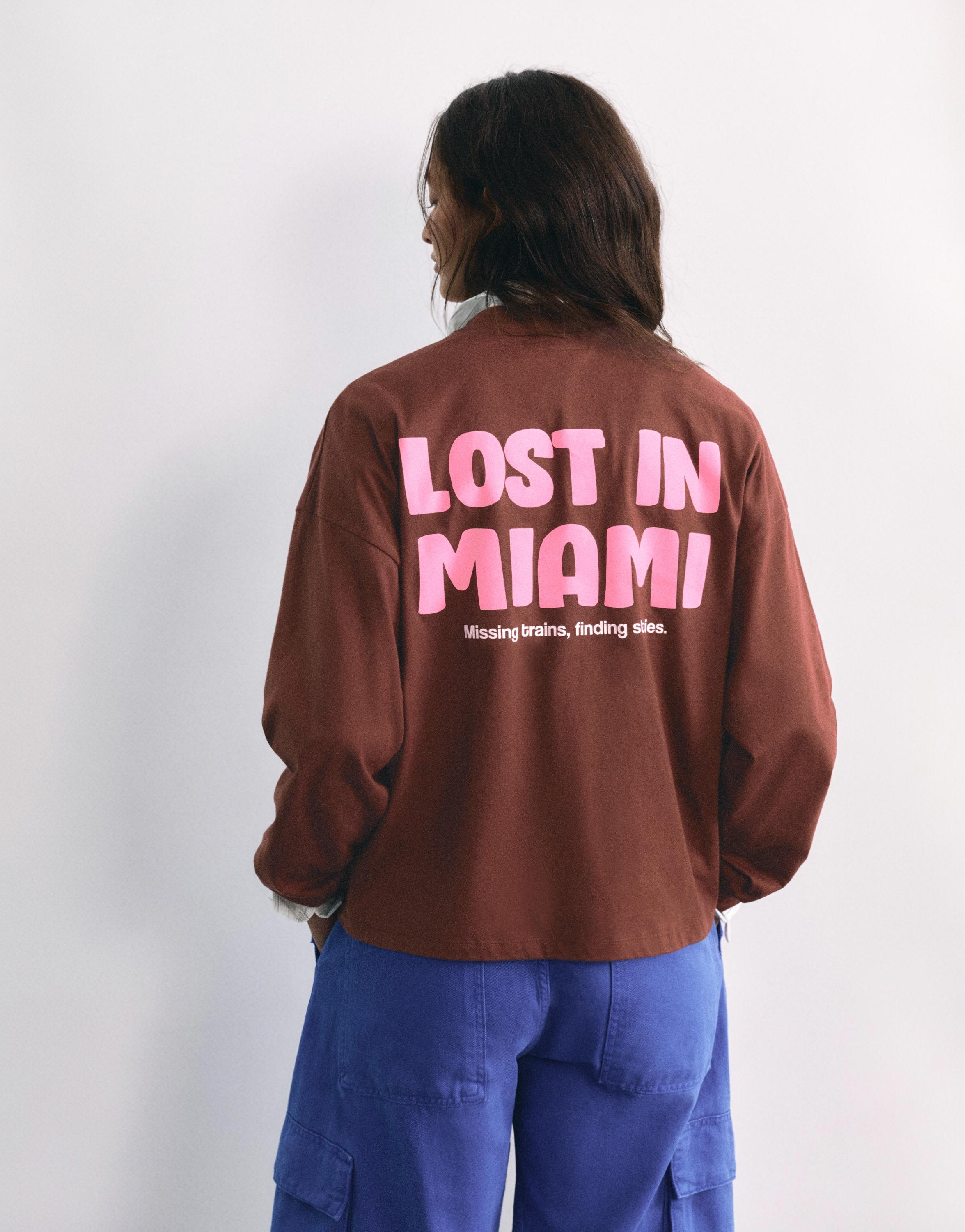 Oversize graphic T-shirt — Brown