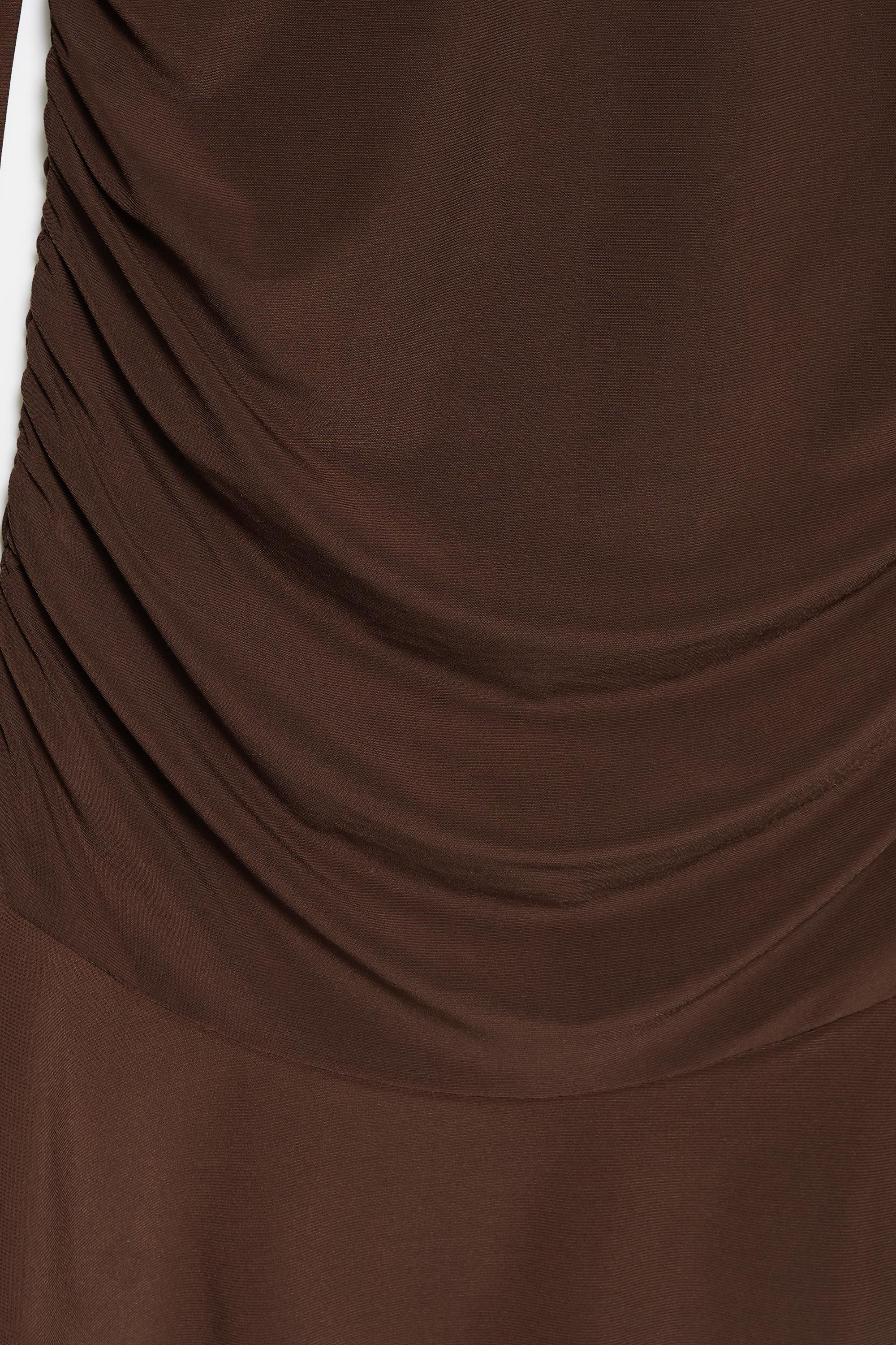 Gathered short dress — Brown