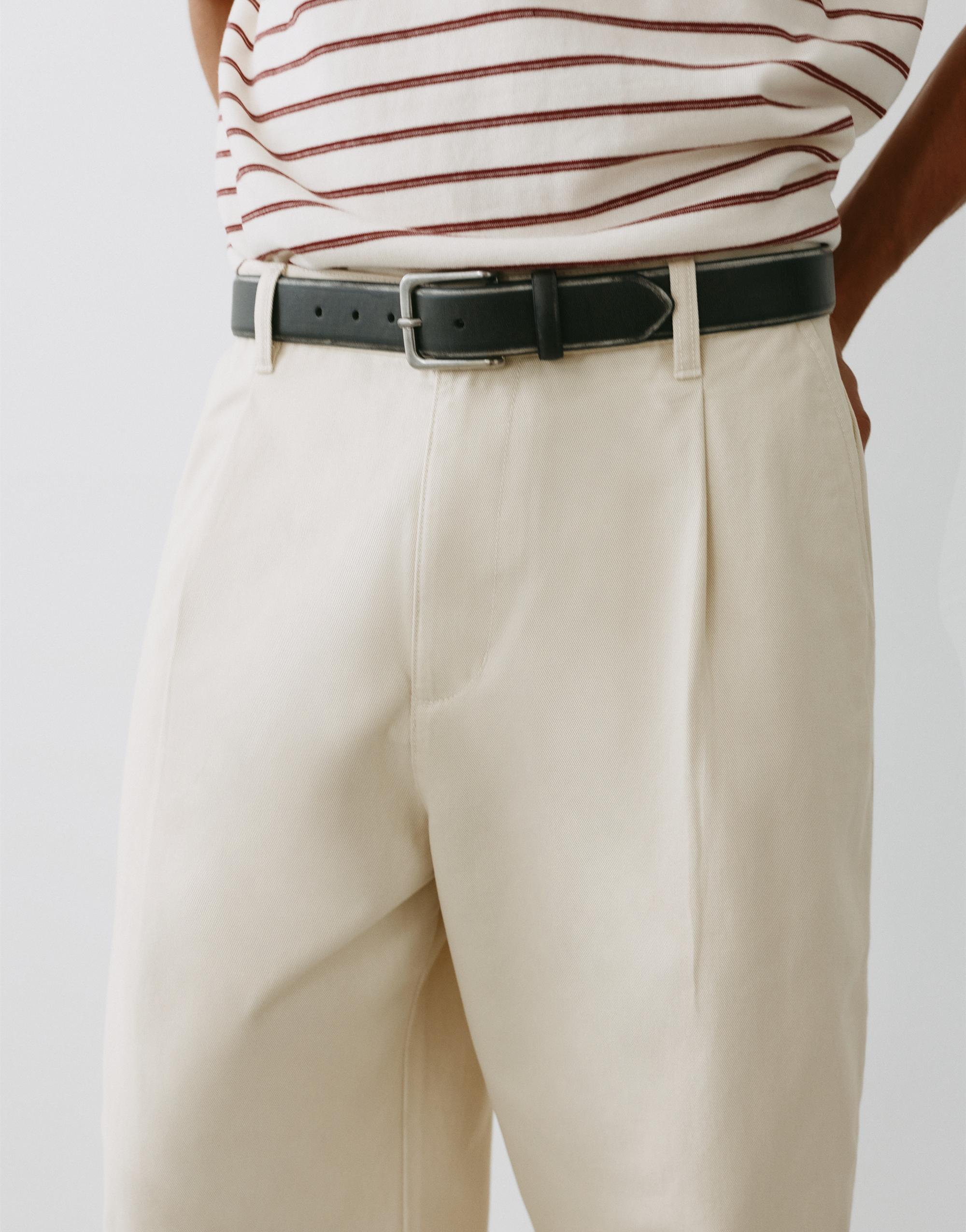 Baggy darted chinos — Off white