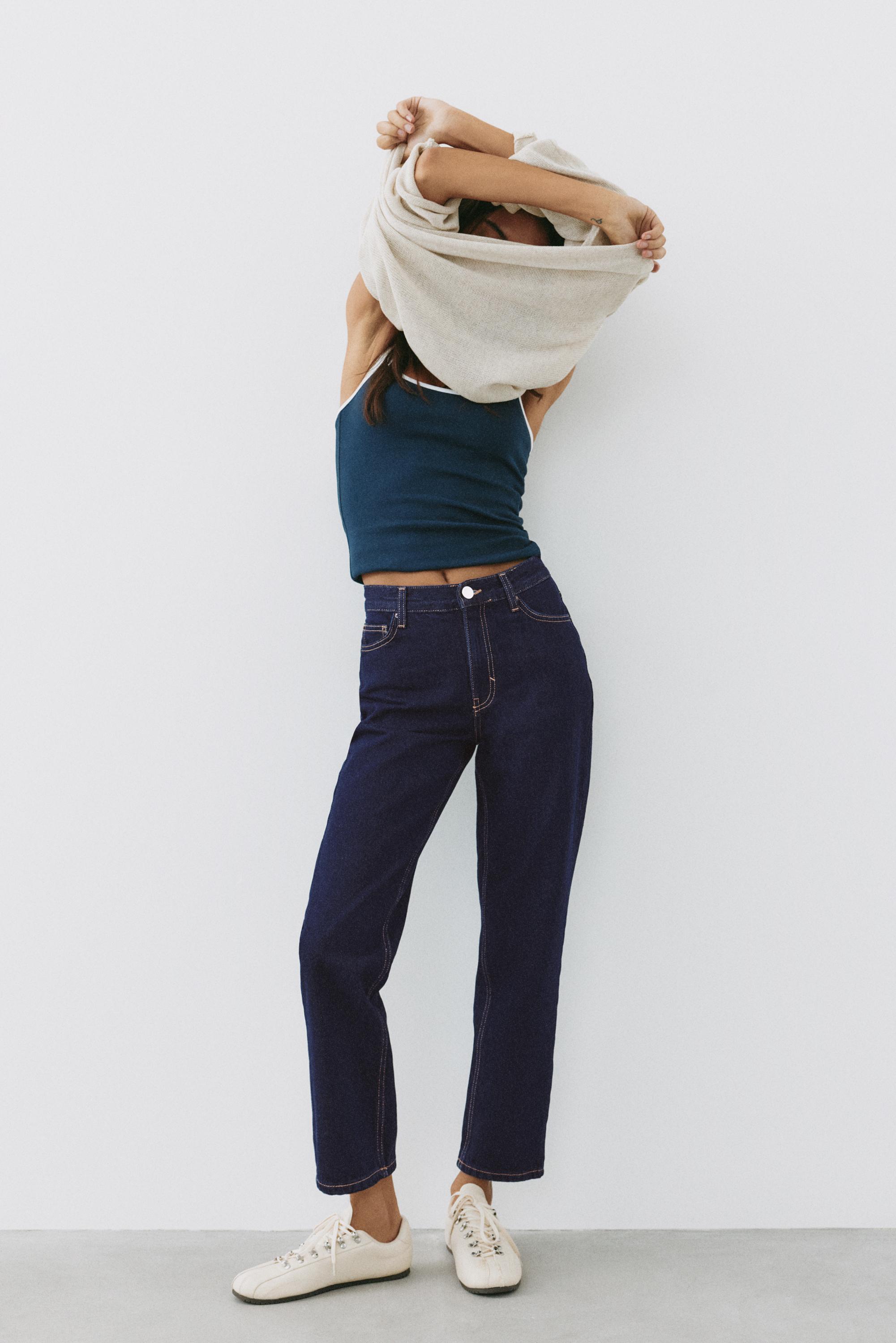 High-waist mom jeans — Ink blue