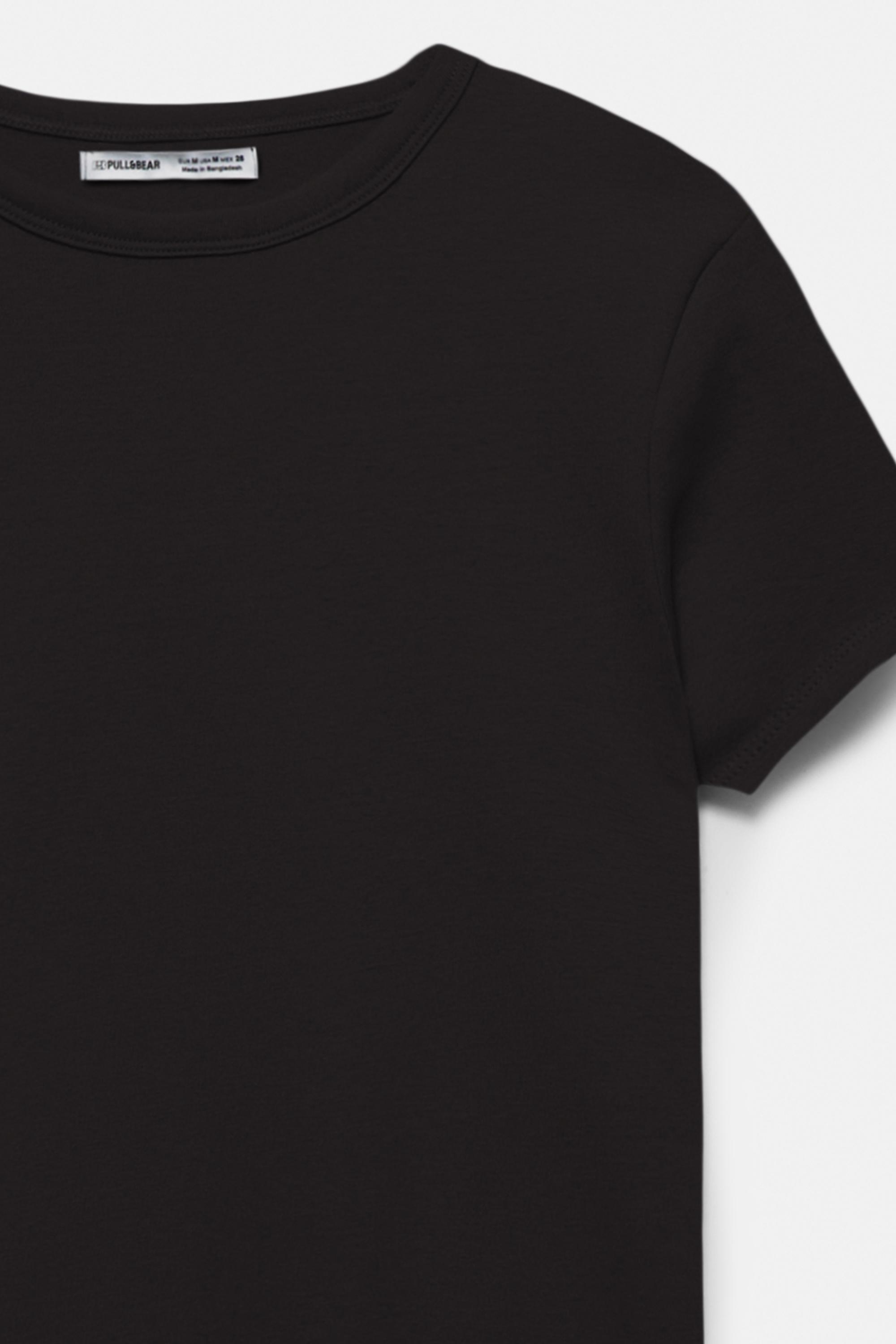 Fitted short sleeve T-shirt — Black