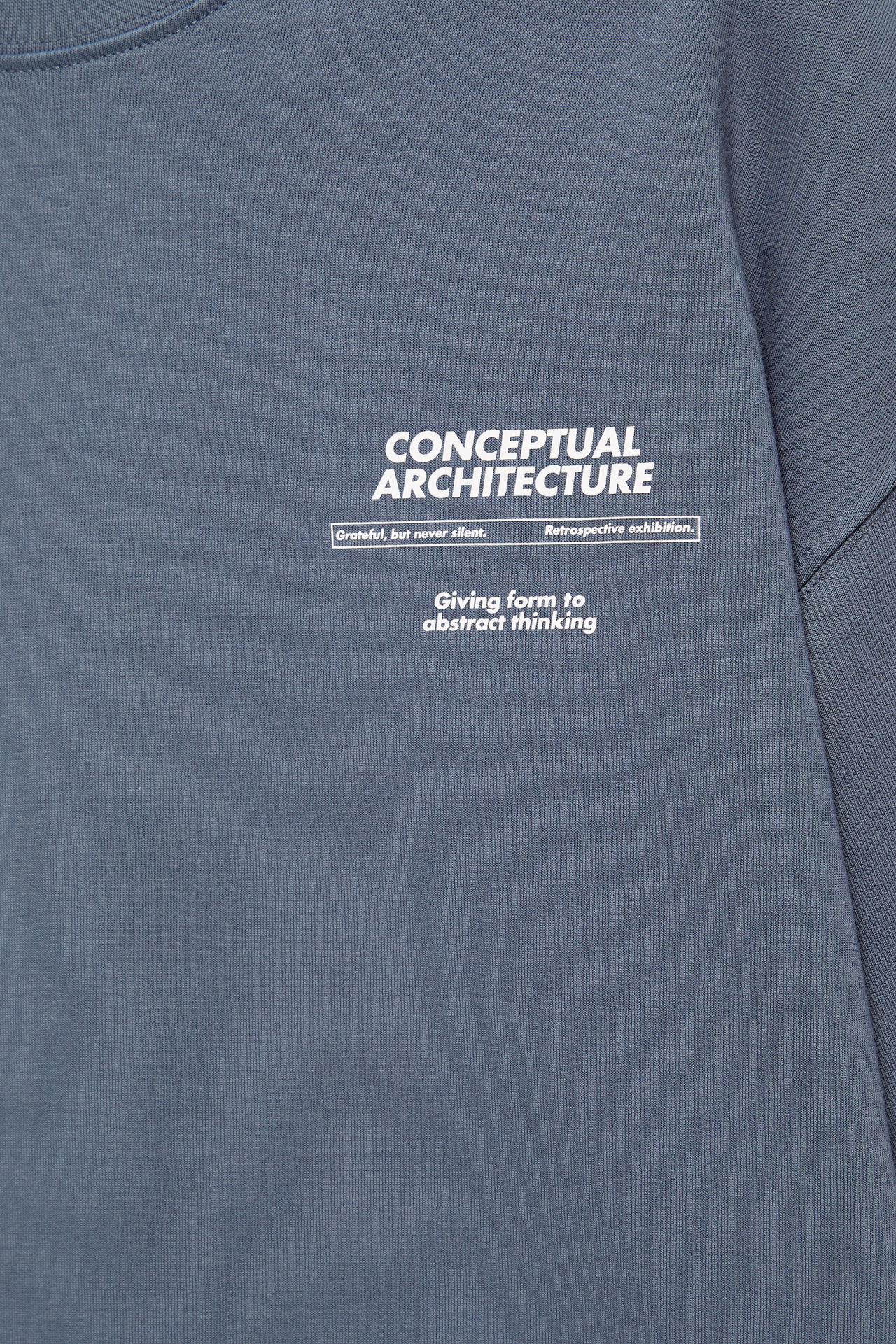 Short sleeve graphic sweatshirt — Indigo blue