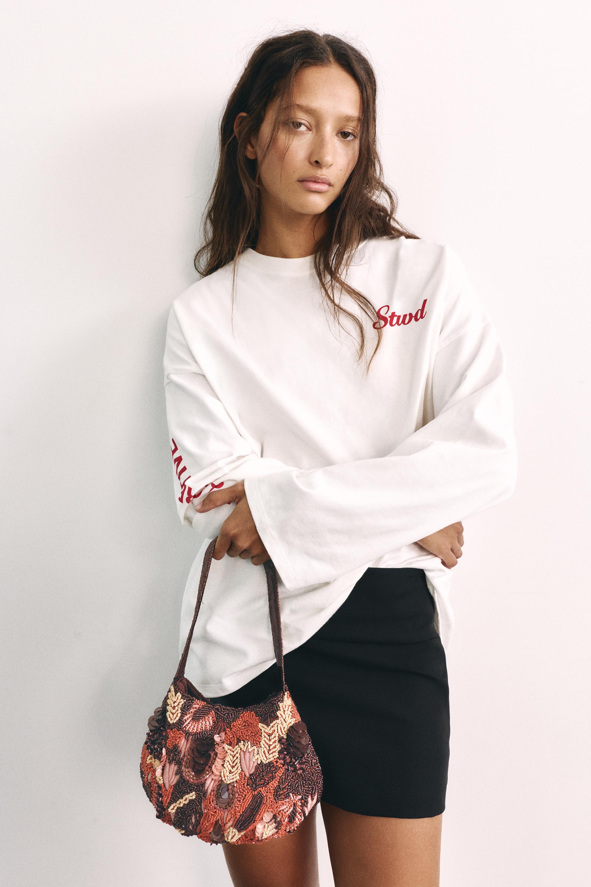 Beaded shoulder bag — Orange