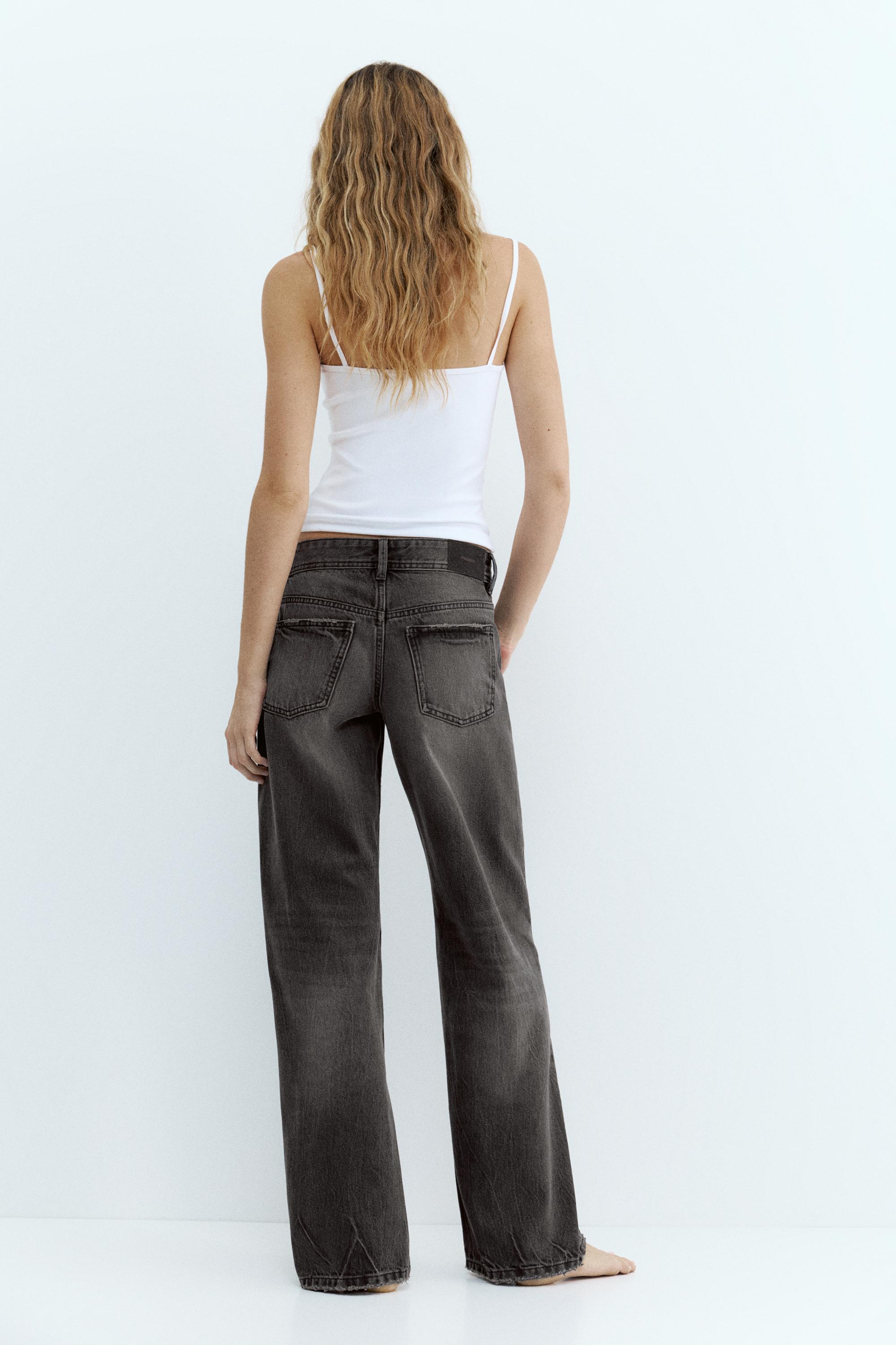 Low-rise straight-leg jeans — Black