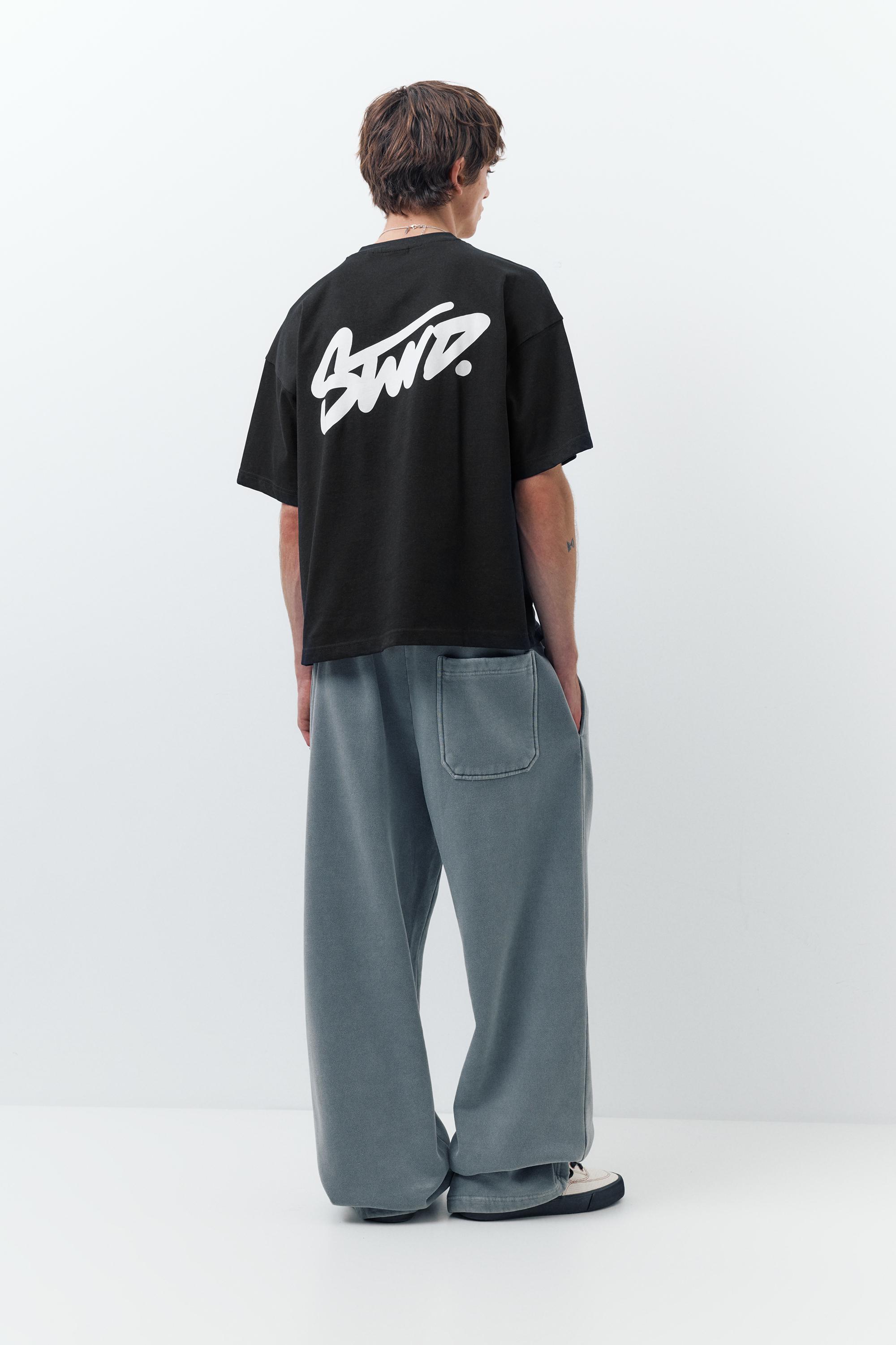 STWD logo boxy T-shirt — Black
