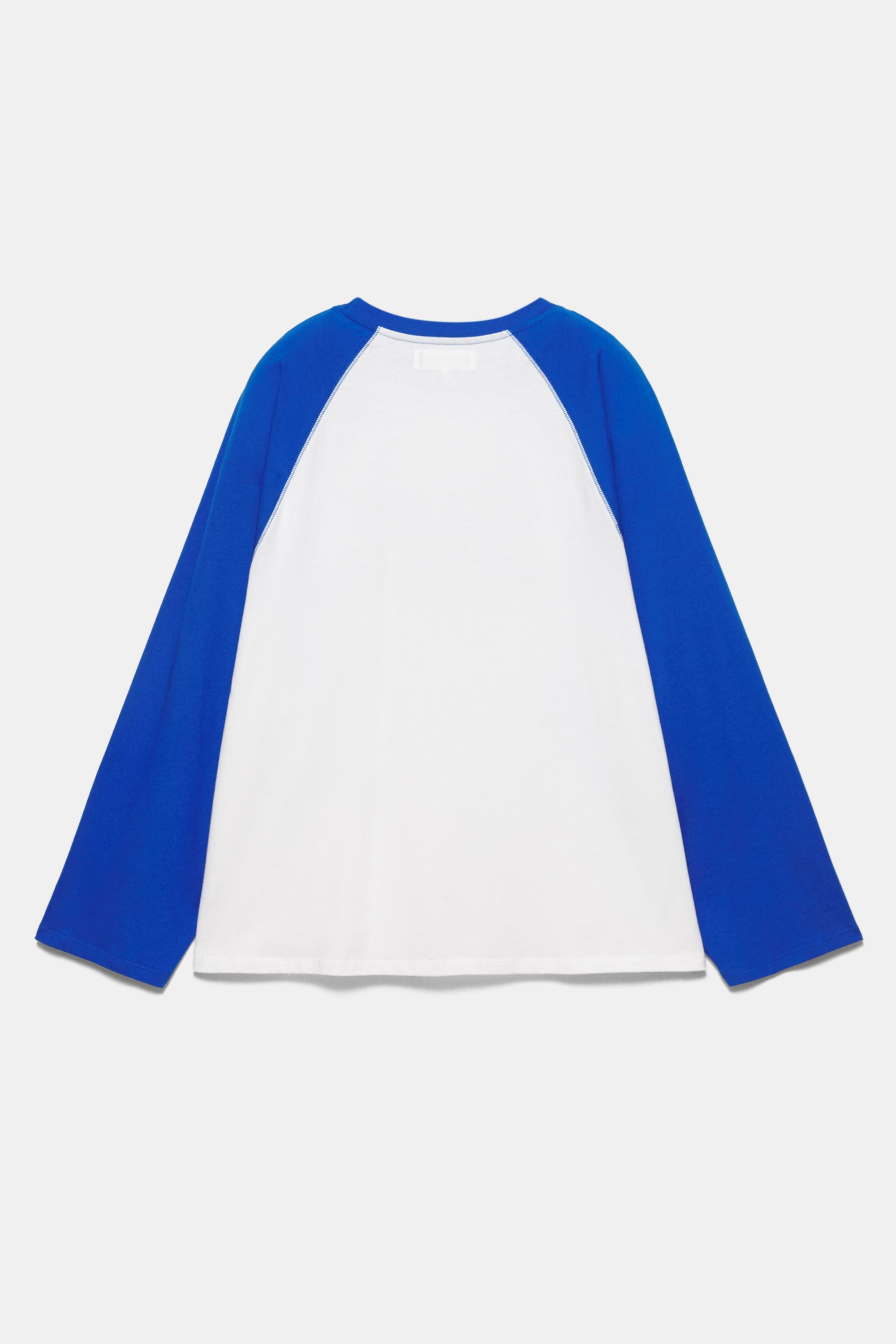Grafik baskılı reglan kollu t-shirt - Görsel 3