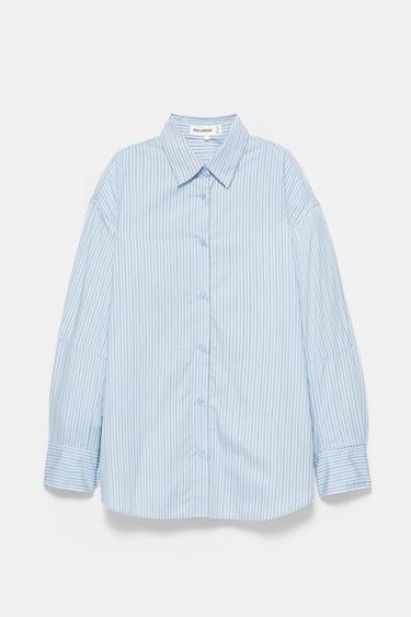 Striped shirt with back buttons — Sky blue 7