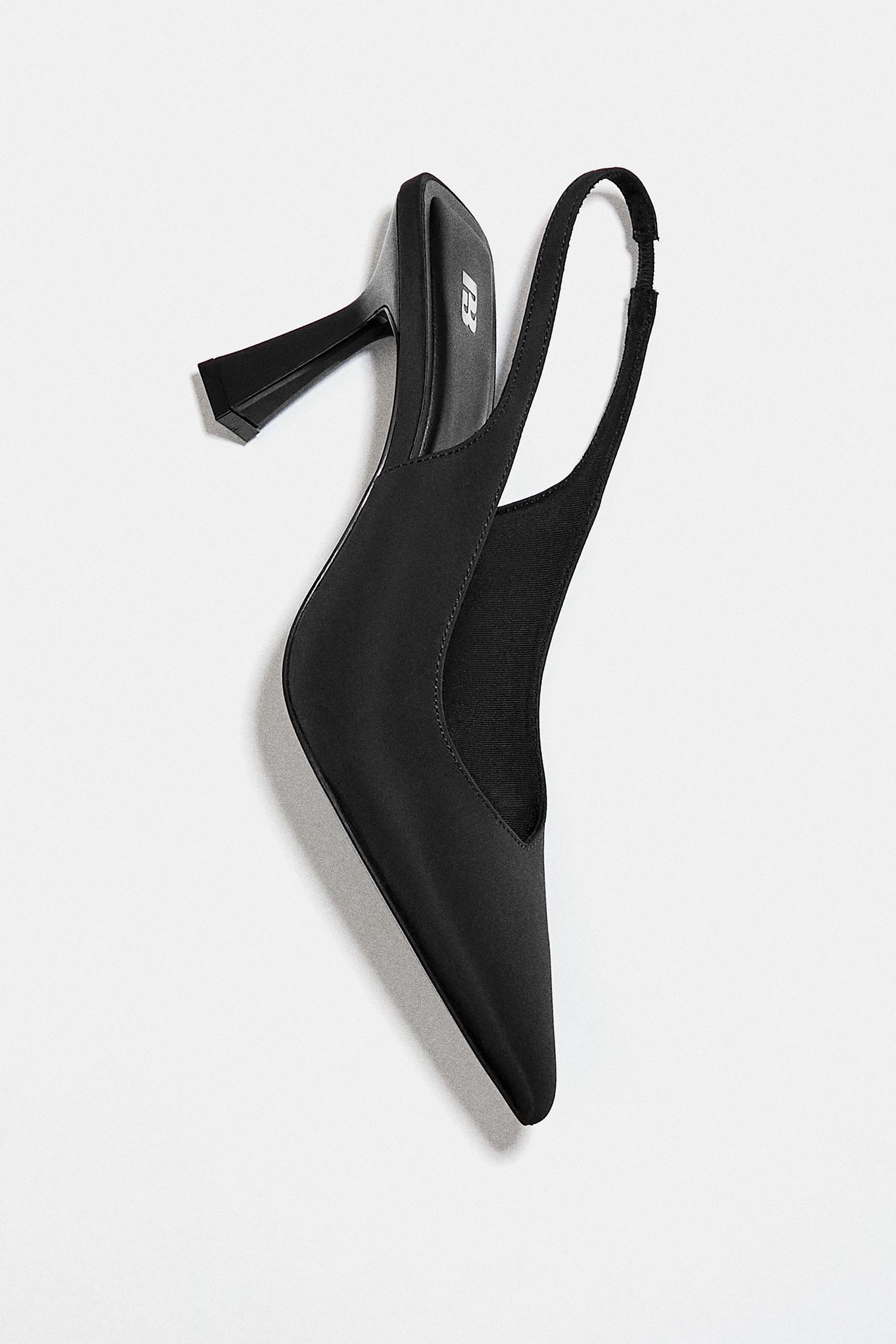 Nylon high-heel shoes — Black