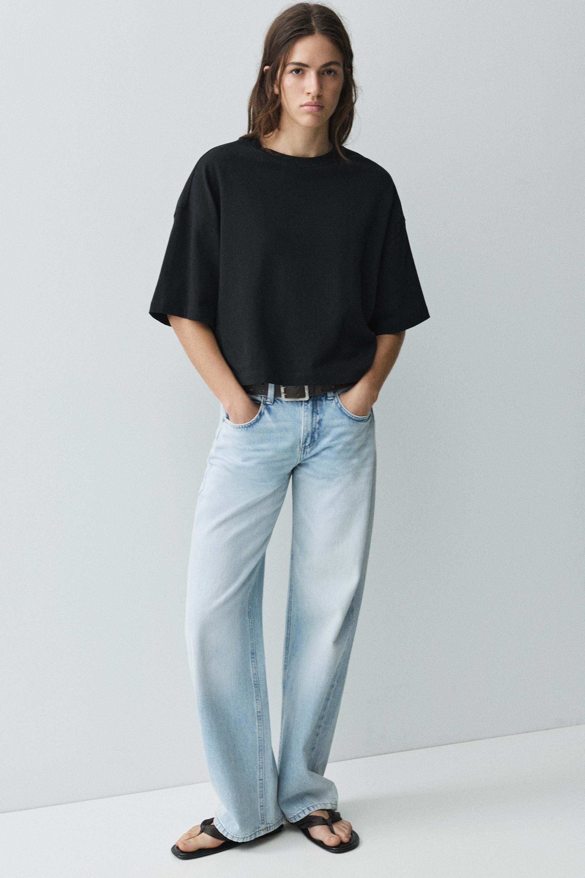 Boxy fit short sleeve T-shirt — Black
