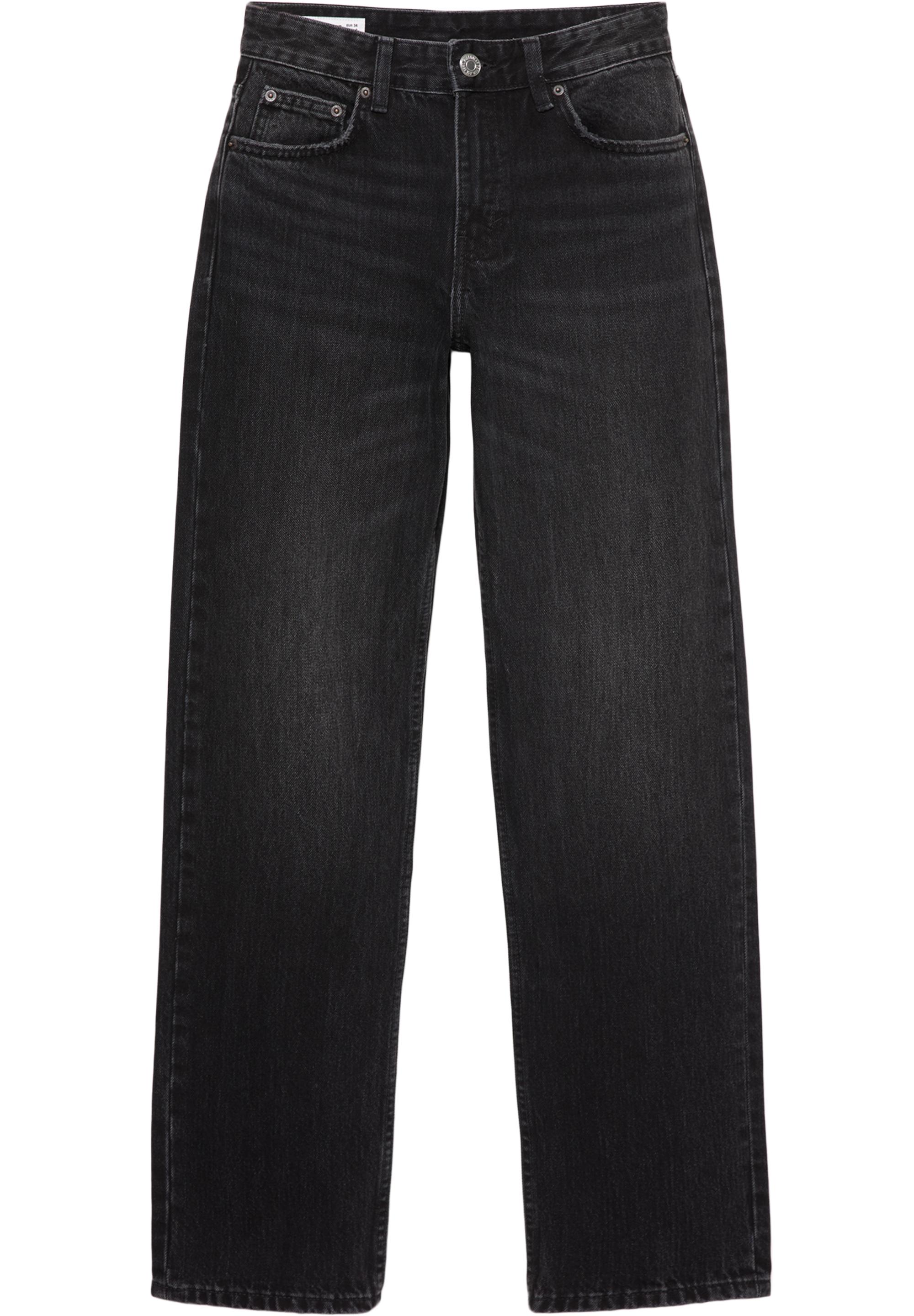 Mid-waist straight-leg jeans — Charcoal