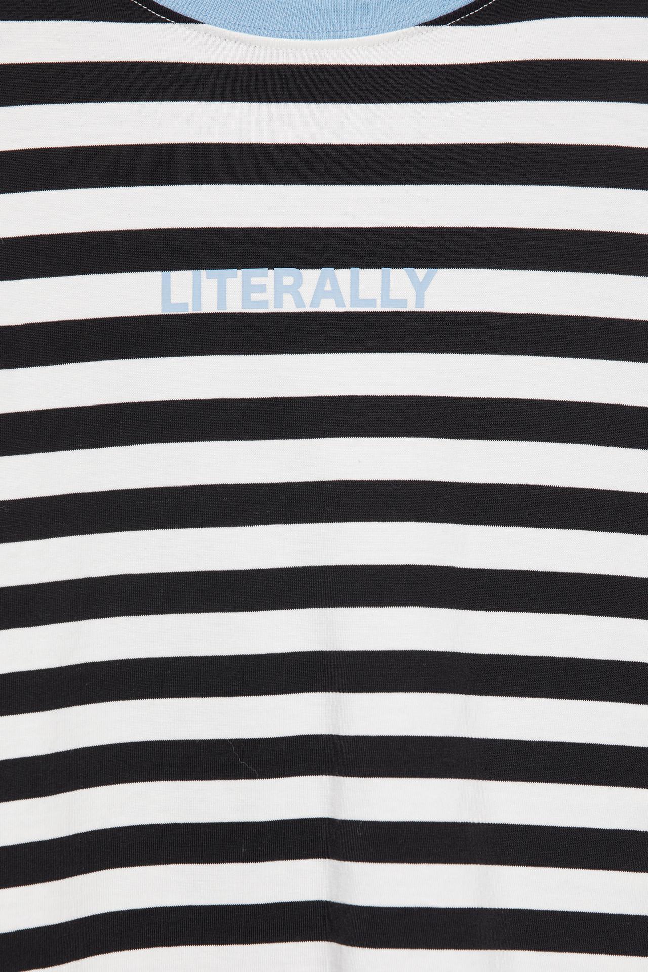 Long sleeve striped T-shirt — Black