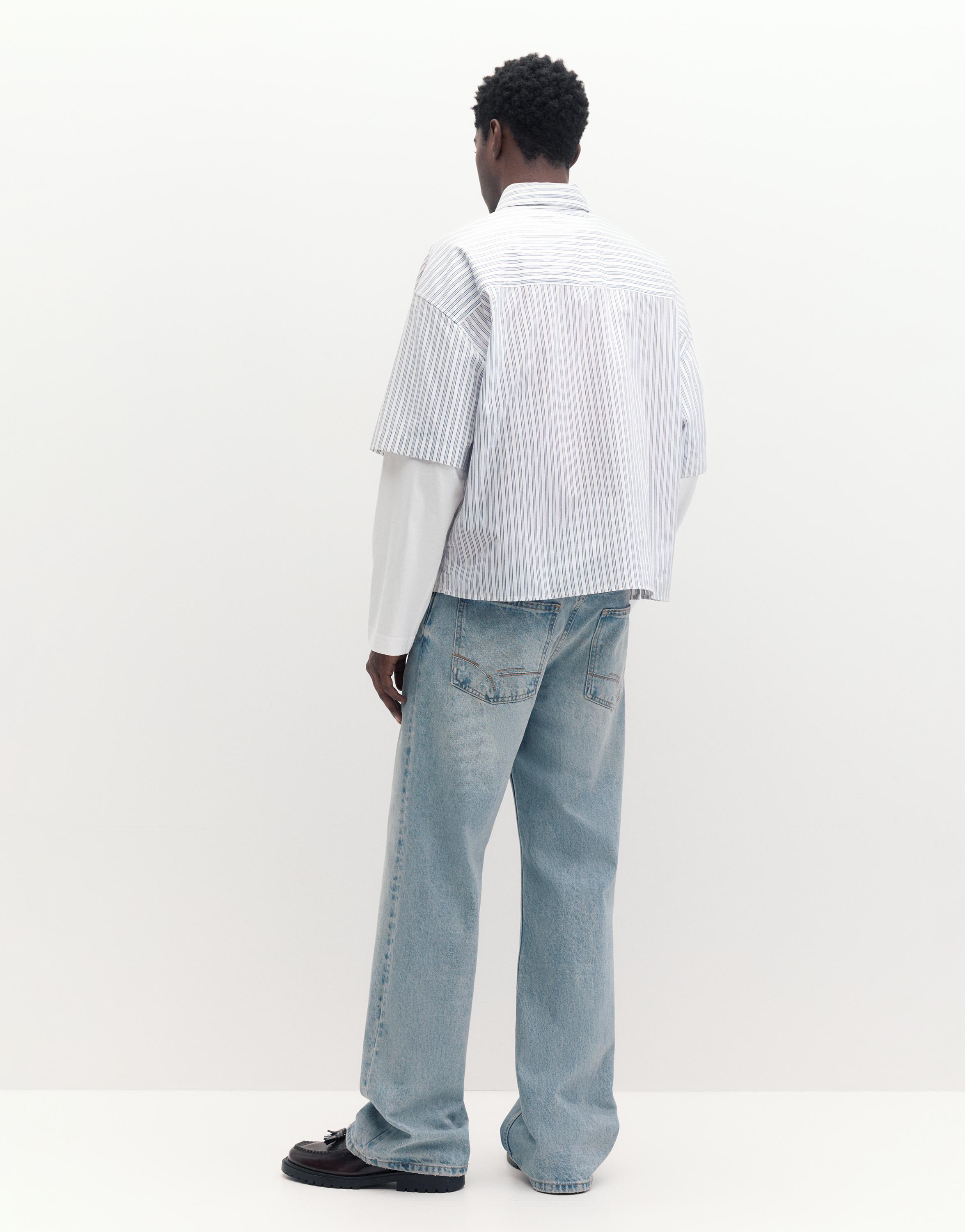 Çift kollu grafik detaylı gömlek - Görsel 13